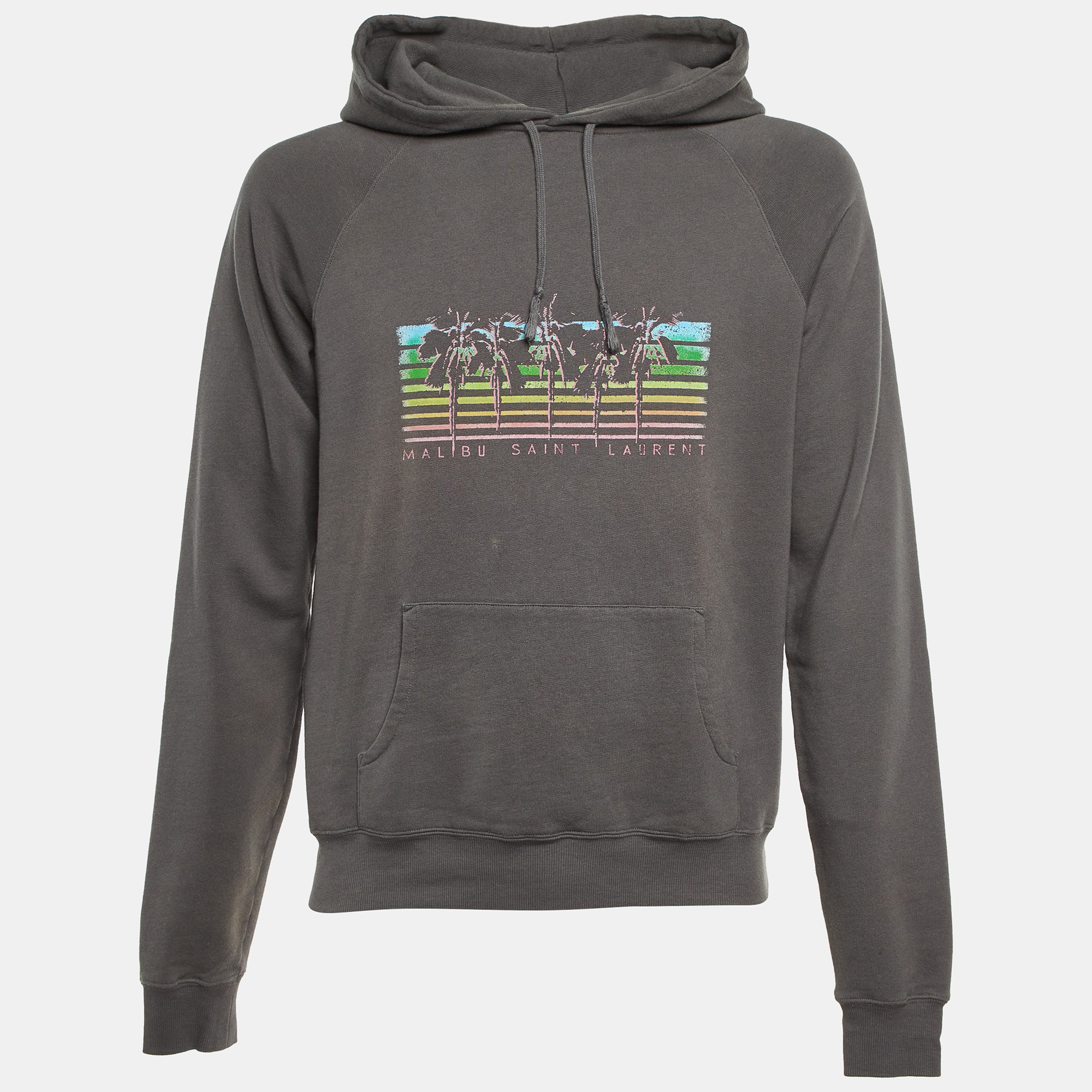 

Saint Laurent Paris Grey Malibu Print Cotton Hoodie M