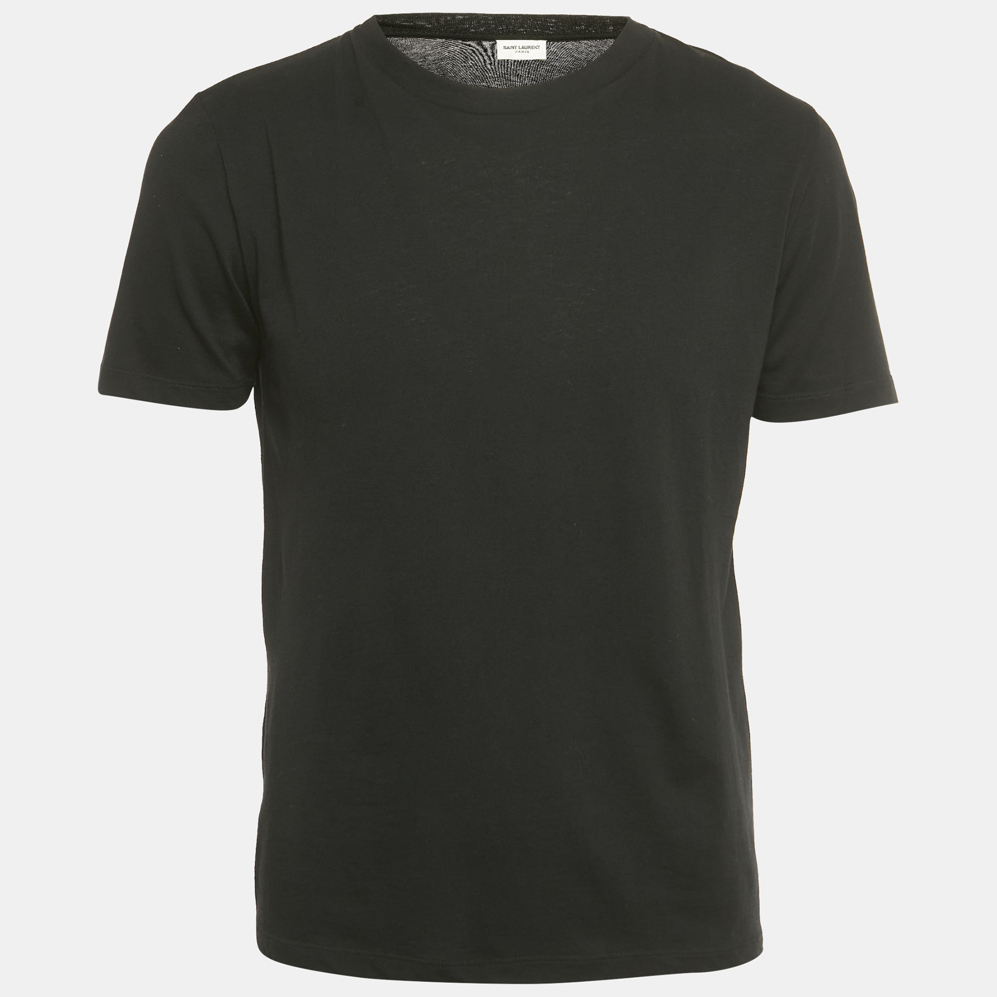 Pre-owned Saint Laurent Black Love 1971 Printed Cotton T-shirt Xs