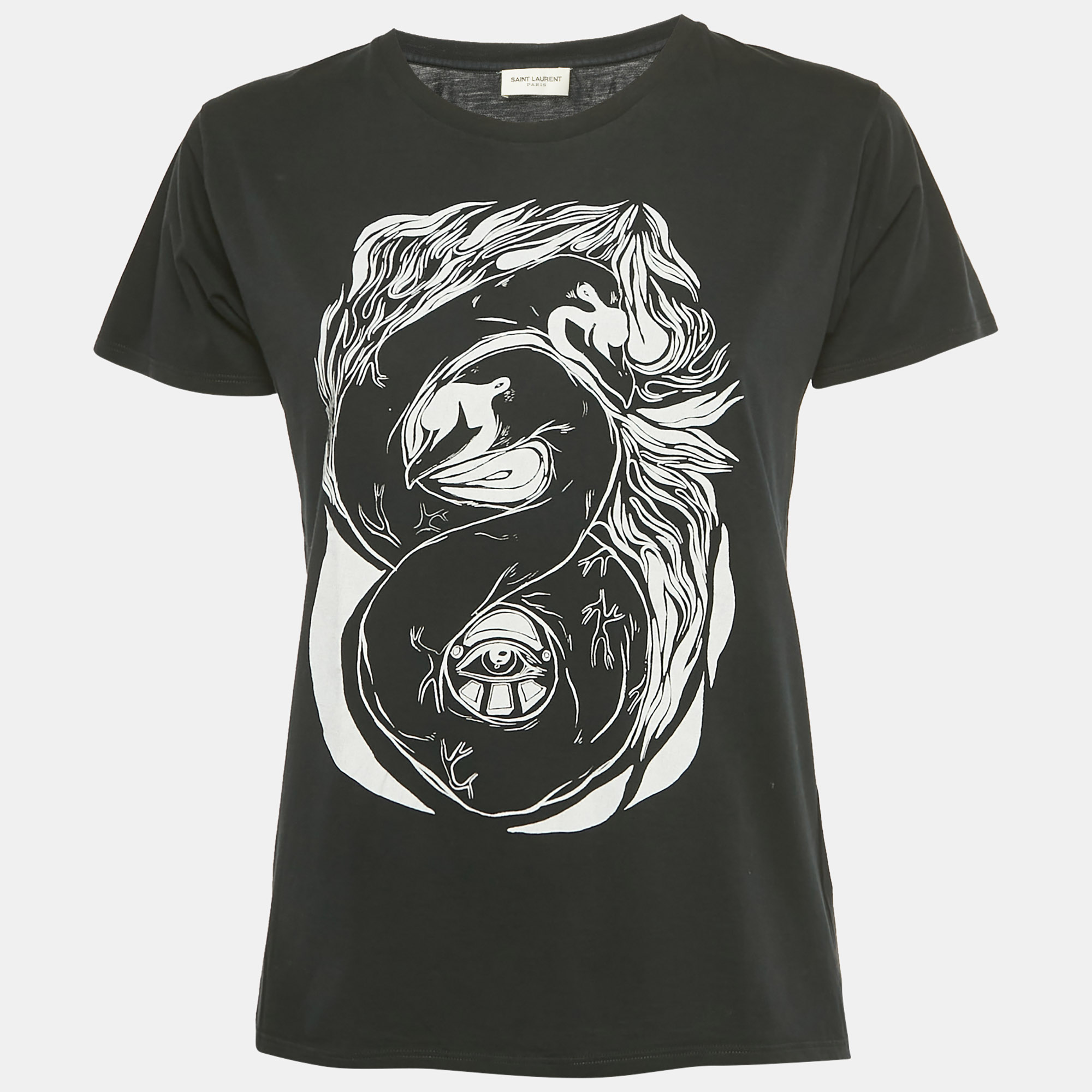 

Saint Laurent X Grimmes Black Printed Cotton T-Shirt XS