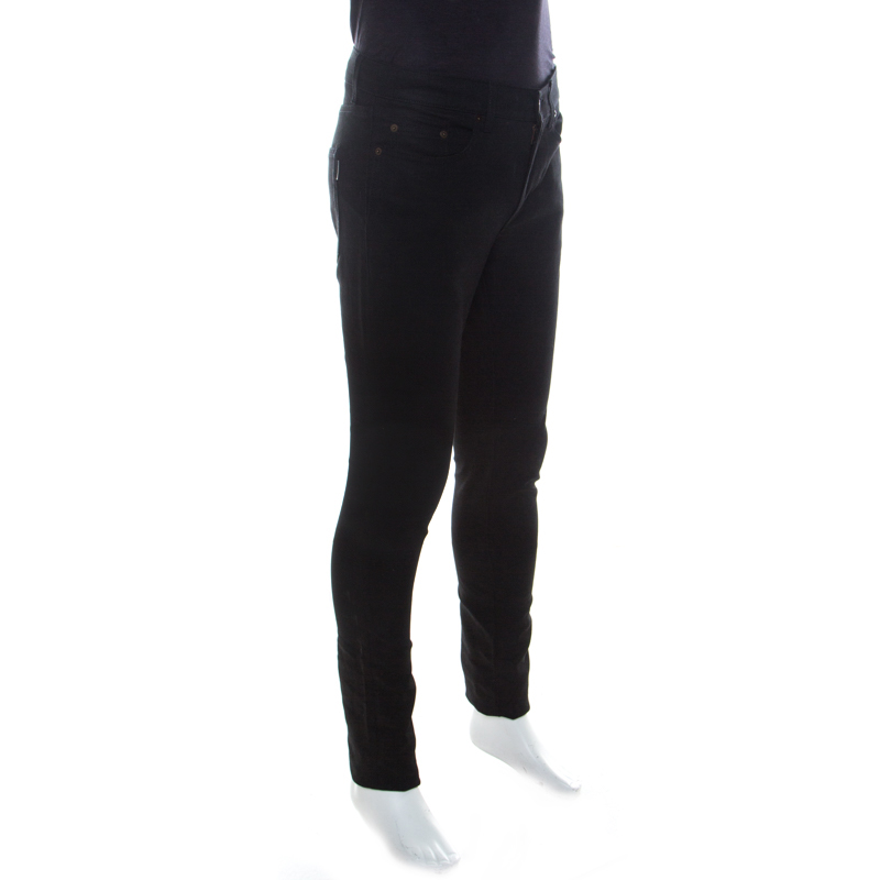 

Saint Laurent Paris Black Cotton Slim Fit Denim Jeans