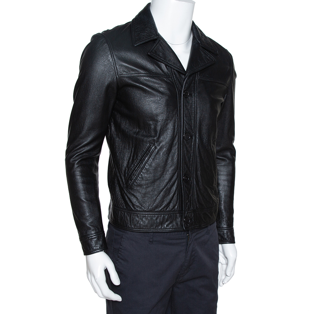 

Saint Laurent Paris Black Leather Flight Jacket