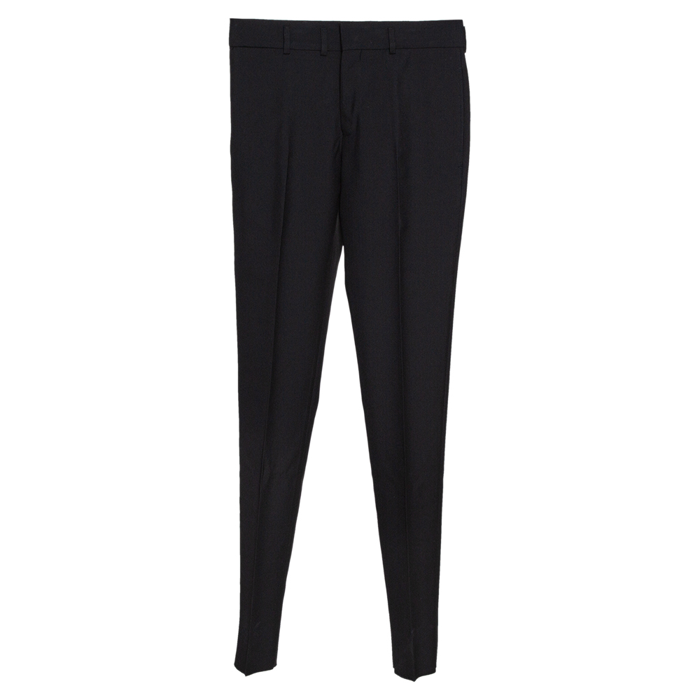 Pre-owned Saint Laurent Black Wool Tailored Pants Xs