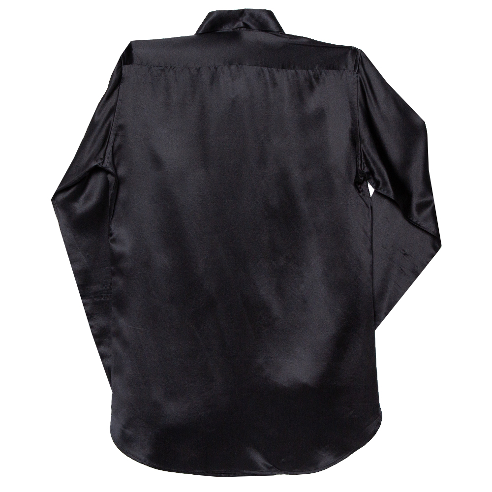 

Saint Laurent Paris Black Silk Satin Button Front Shirt
