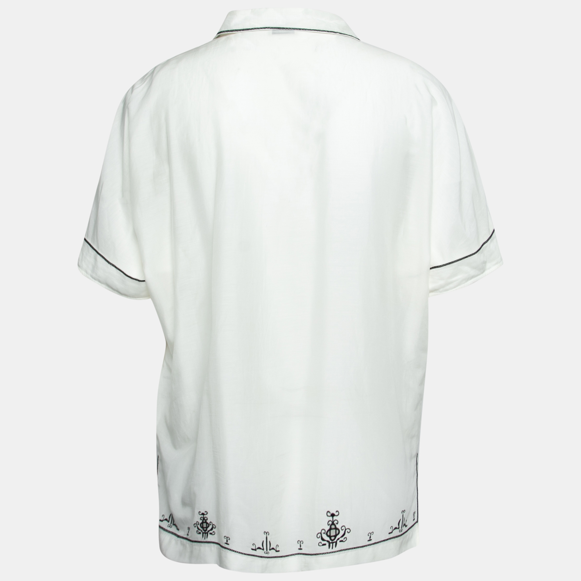 

Saint Laurent White Cotton & Silk Embroidered Tunic