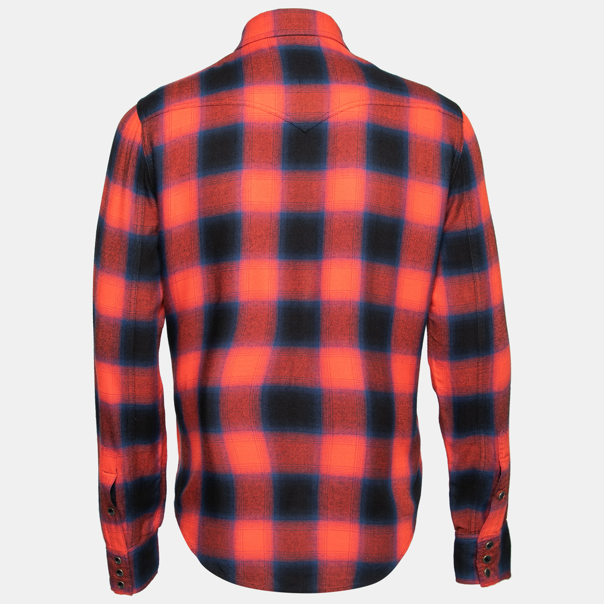 

Saint Laurent Red Checked Flannel Button Front Shirt