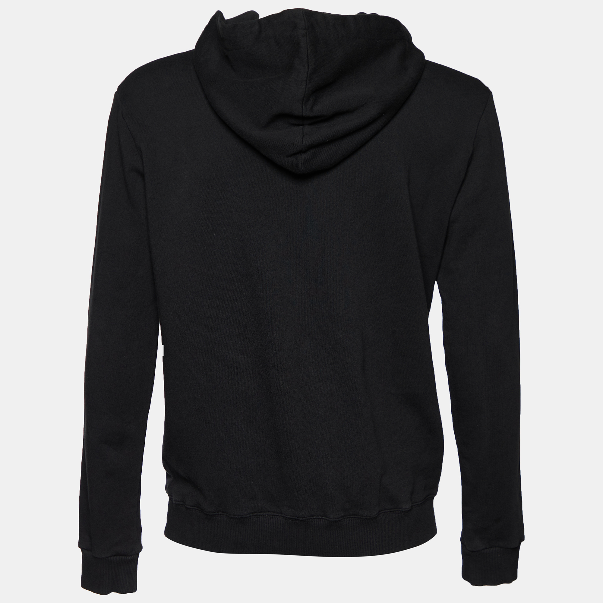 

Saint Laurent Black Archive Logo Print Cotton Hooded Sweatshirt