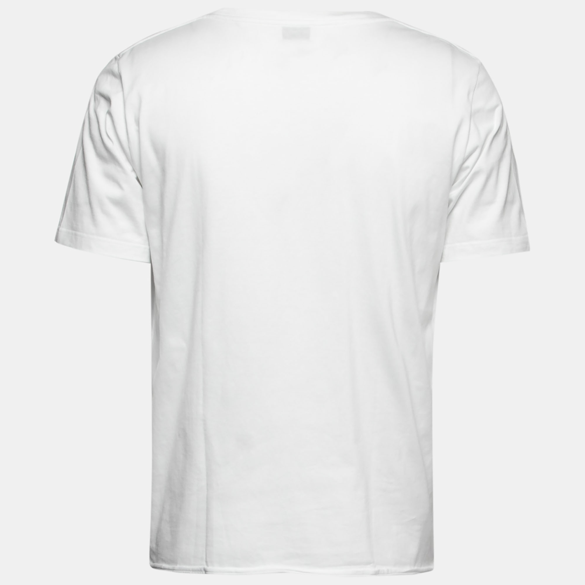 

Saint Laurent White Logo Print Cotton T-Shirt
