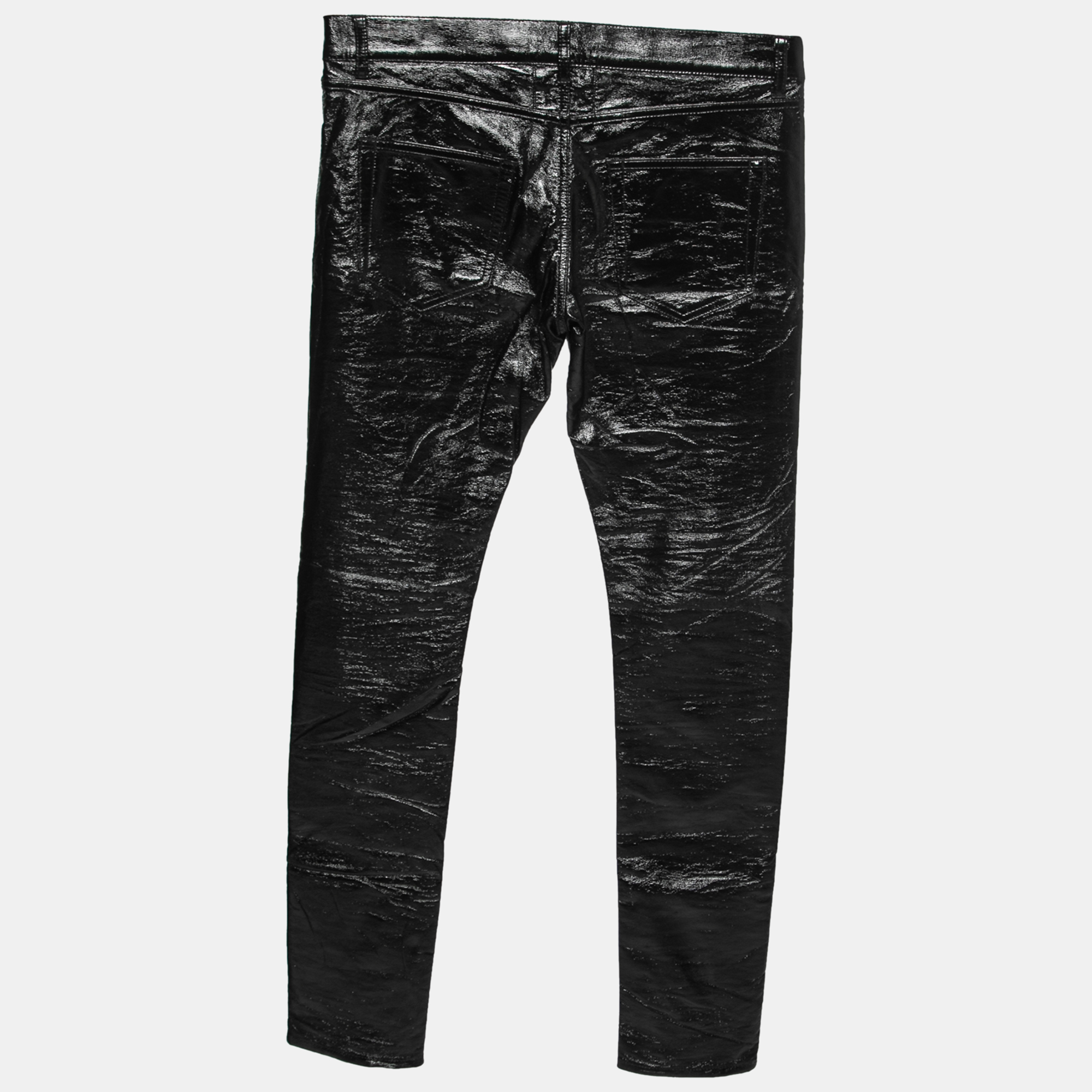 

Saint Laurent Black Vinyl Faux Leather Trousers