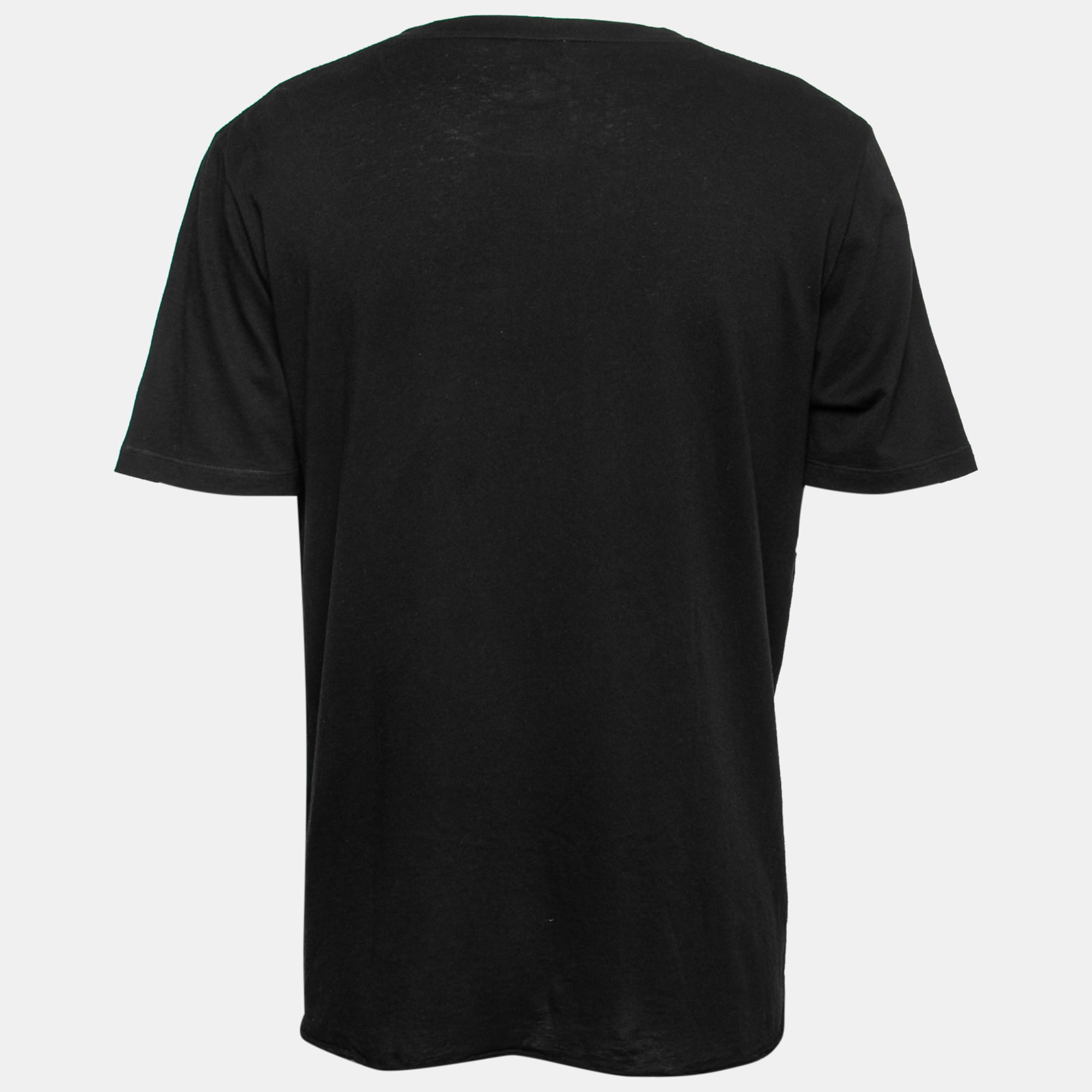 

Saint Laurent Black Cotton Lover Boy Print Short Sleeve T-Shirt