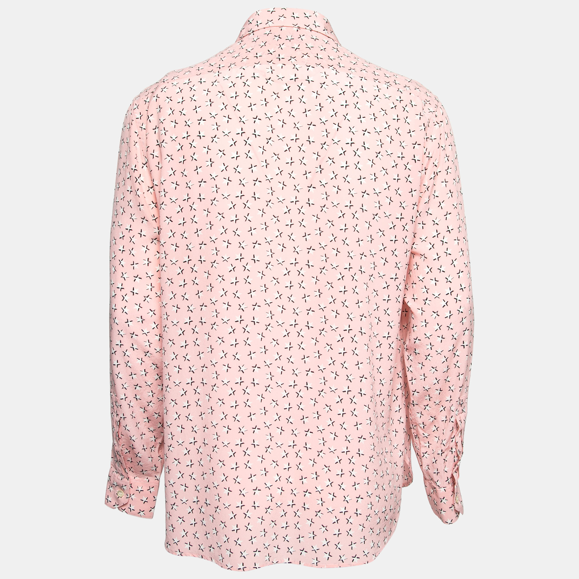 

Saint Laurent Pink Star Printed Silk Shirt