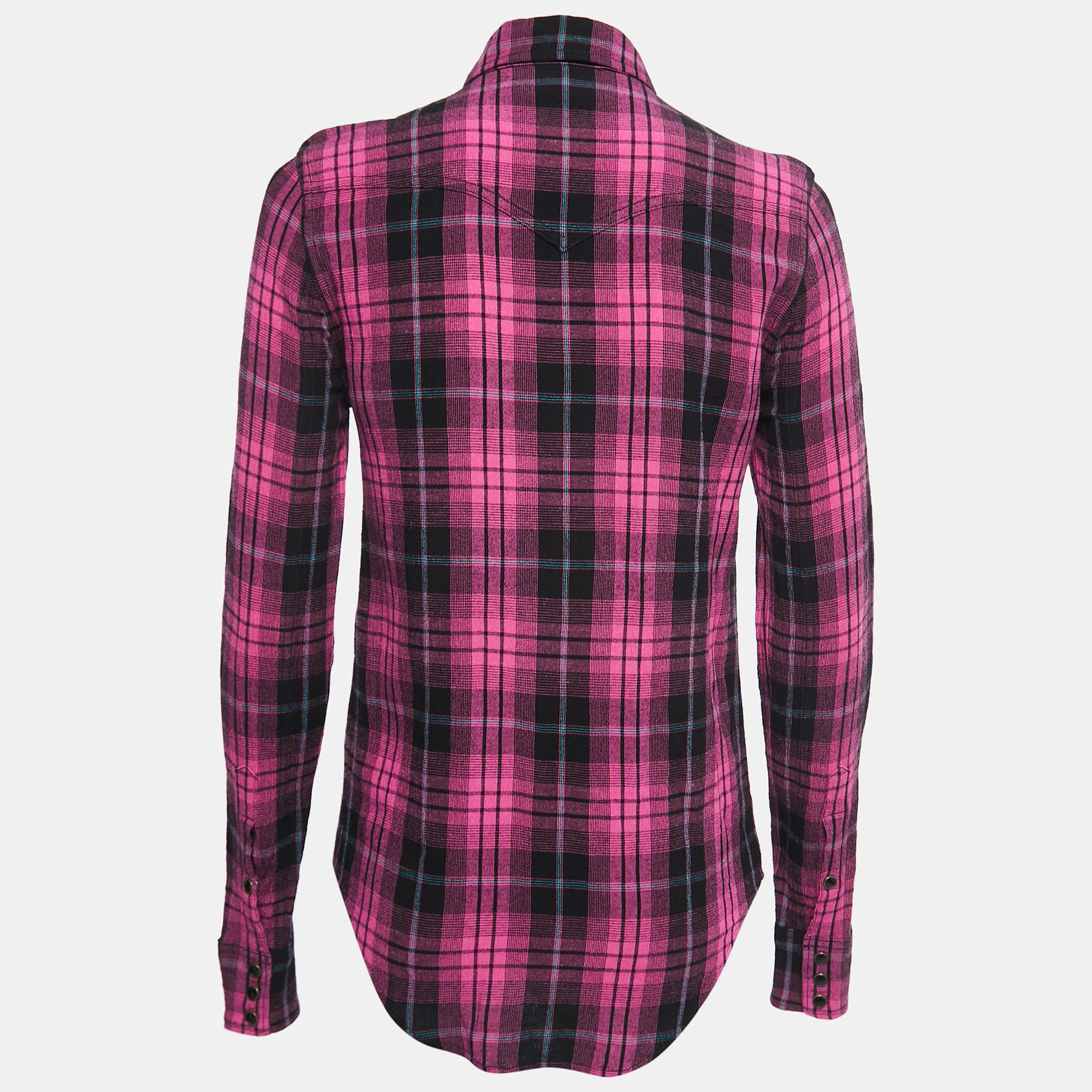 

Saint Laurent Paris Pink Checked Linen Flannel Shirt