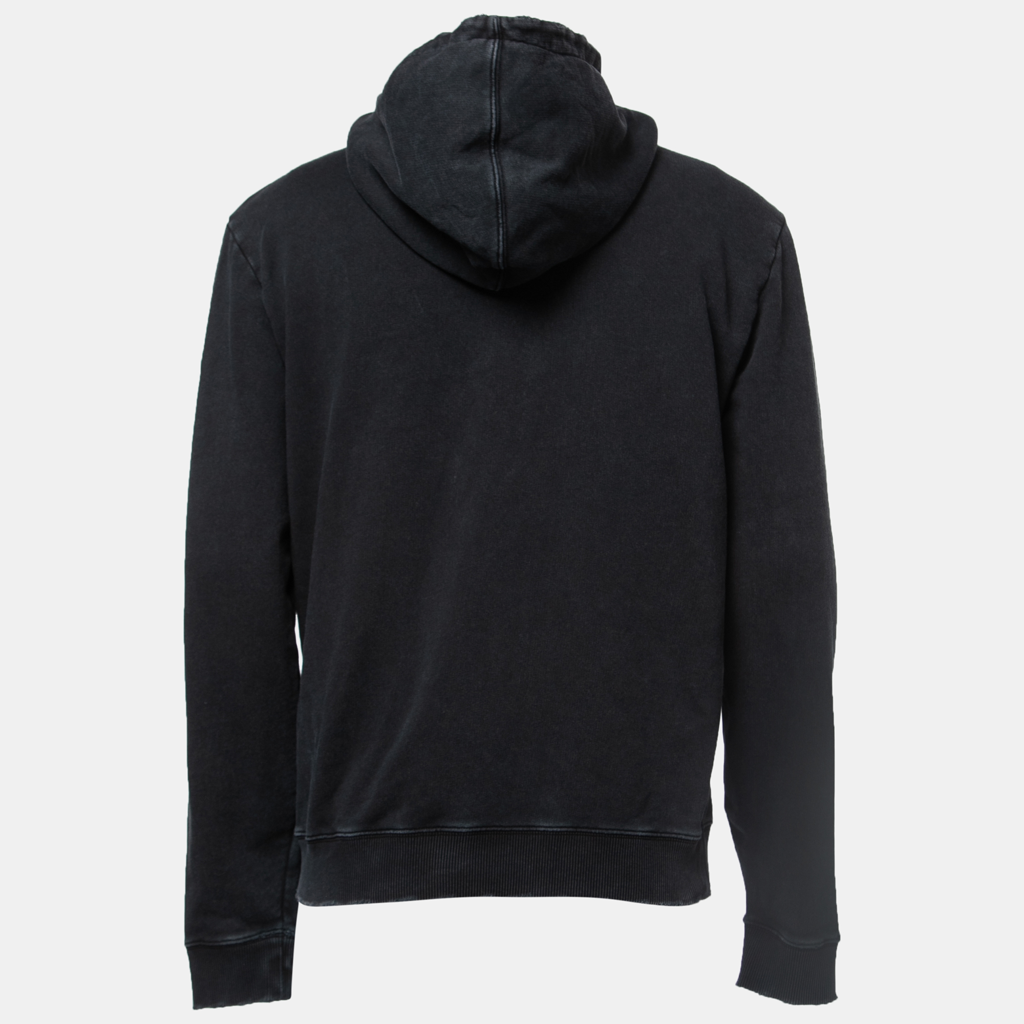 

Saint Laurent Paris Dark Grey Cotton Raw Trimmed Hoodie