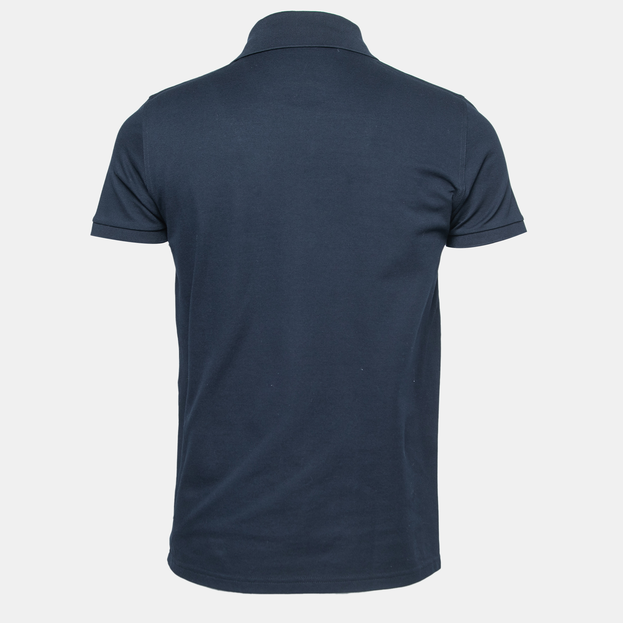 

Saint Laurent Paris Navy Blue Cotton Logo Embroidered Polo T-Shirt