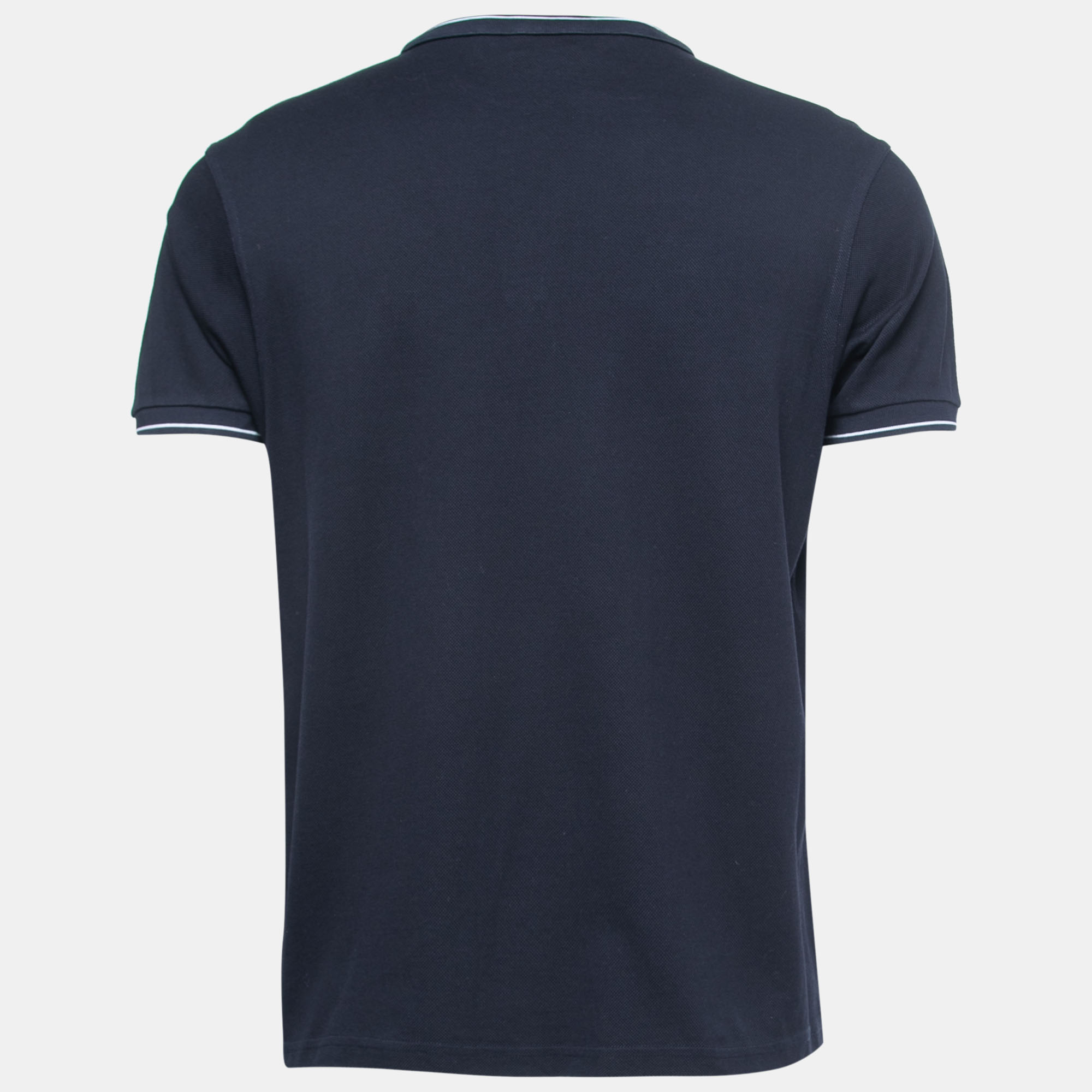 

Saint Laurent Navy Blue Cotton Pique Polo T-Shirt