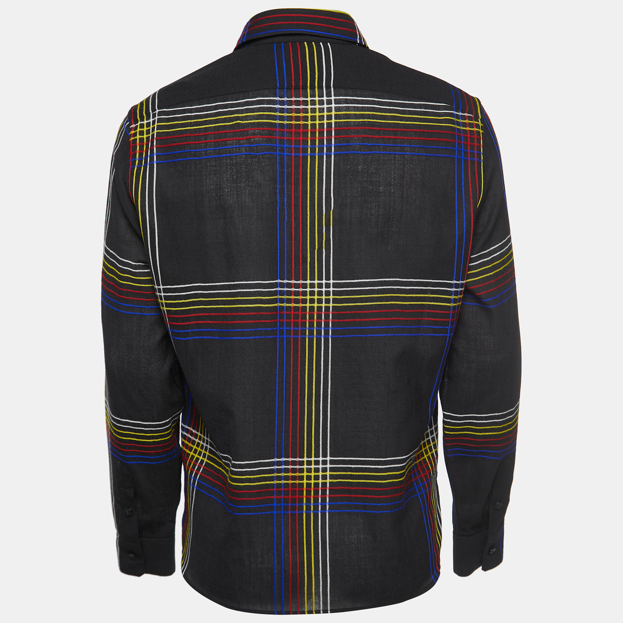 

Saint Laurent Black Striped Wool Button Front Full Sleeve Shirt