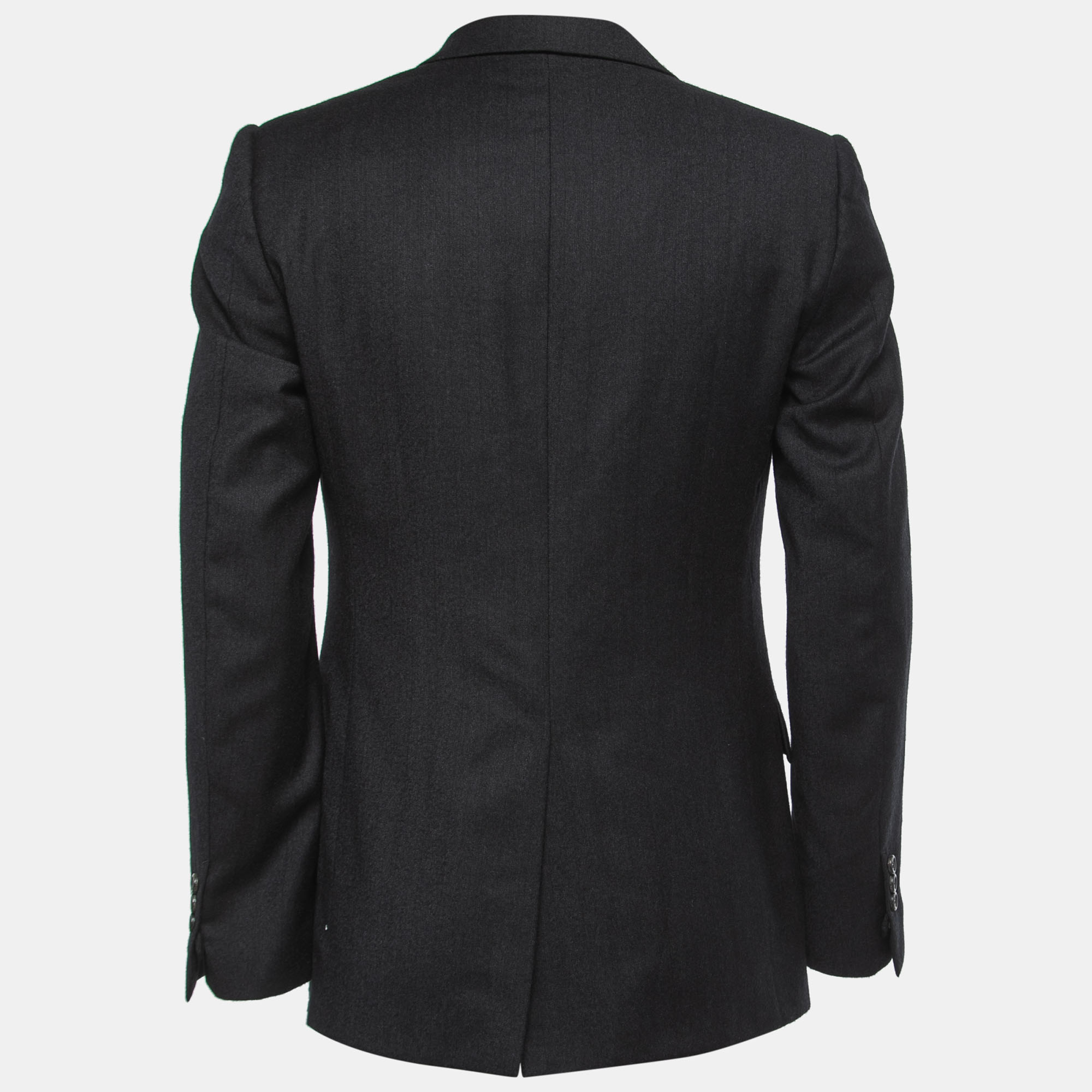

Saint Laurent Black Grey Wool Single Breasted Blazer