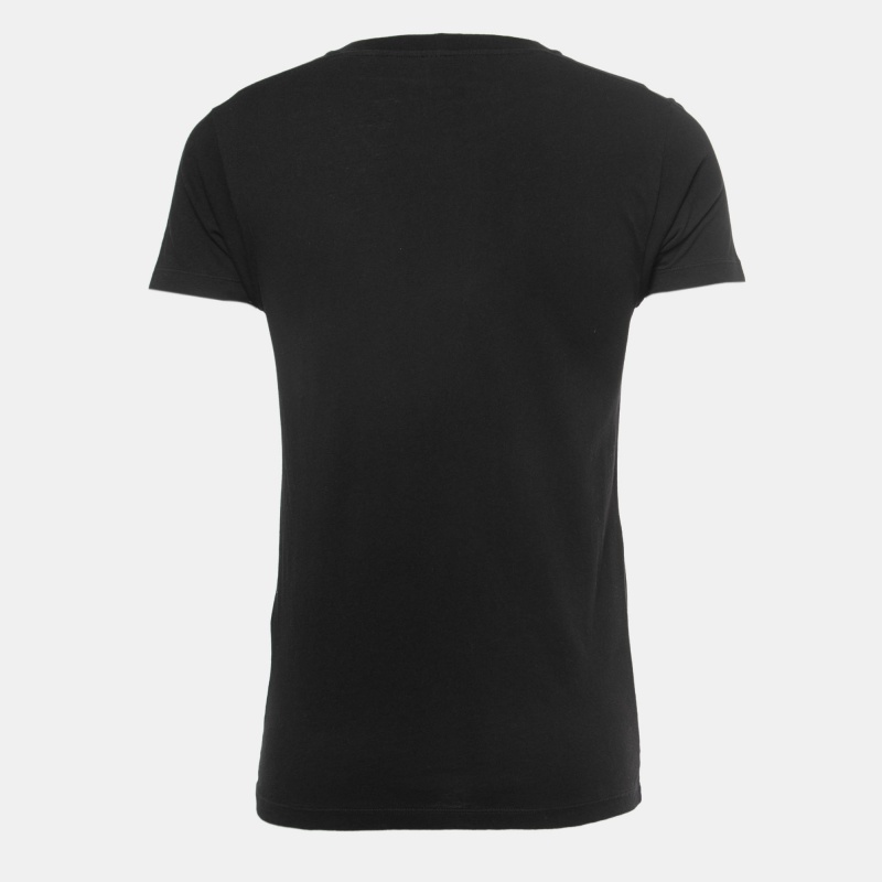 

Saint Laurent Black Cotton Yeah Baby Embroidered T-Shirt