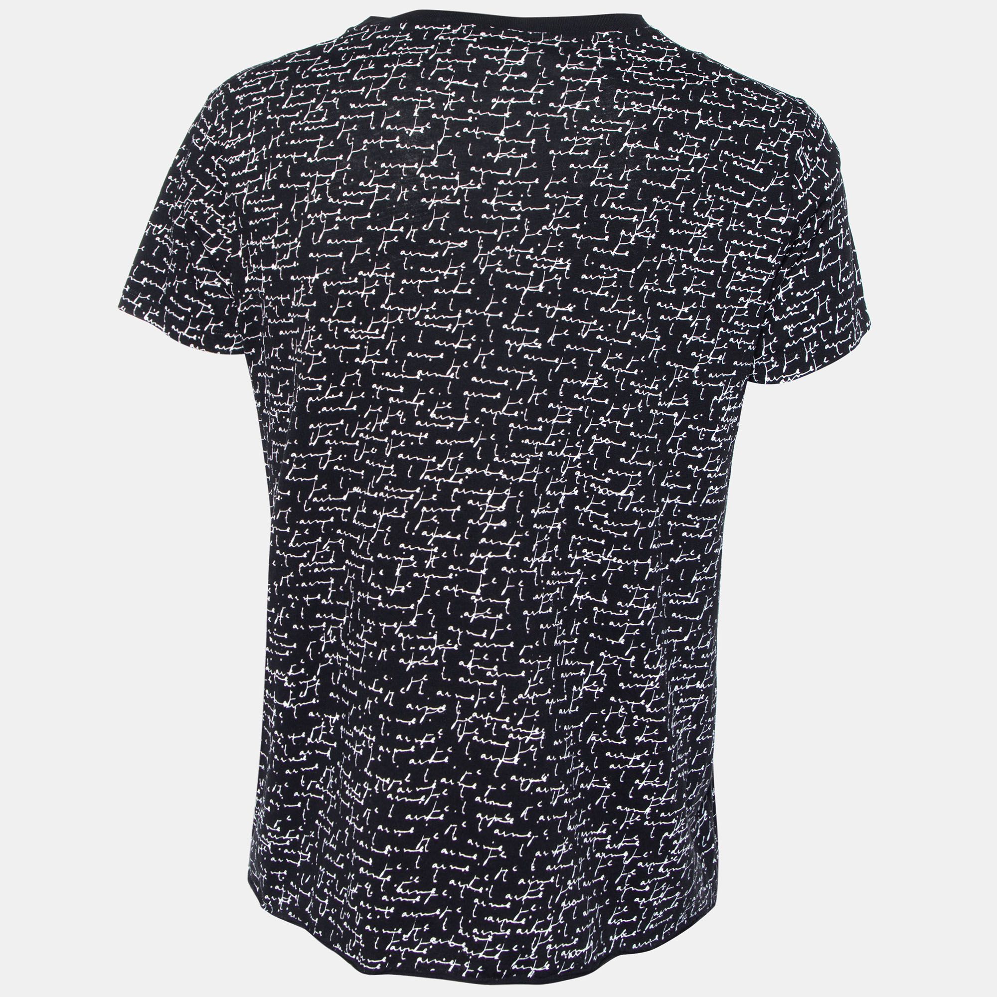 

Saint Laurent Black Printed Cotton Crewneck T-Shirt