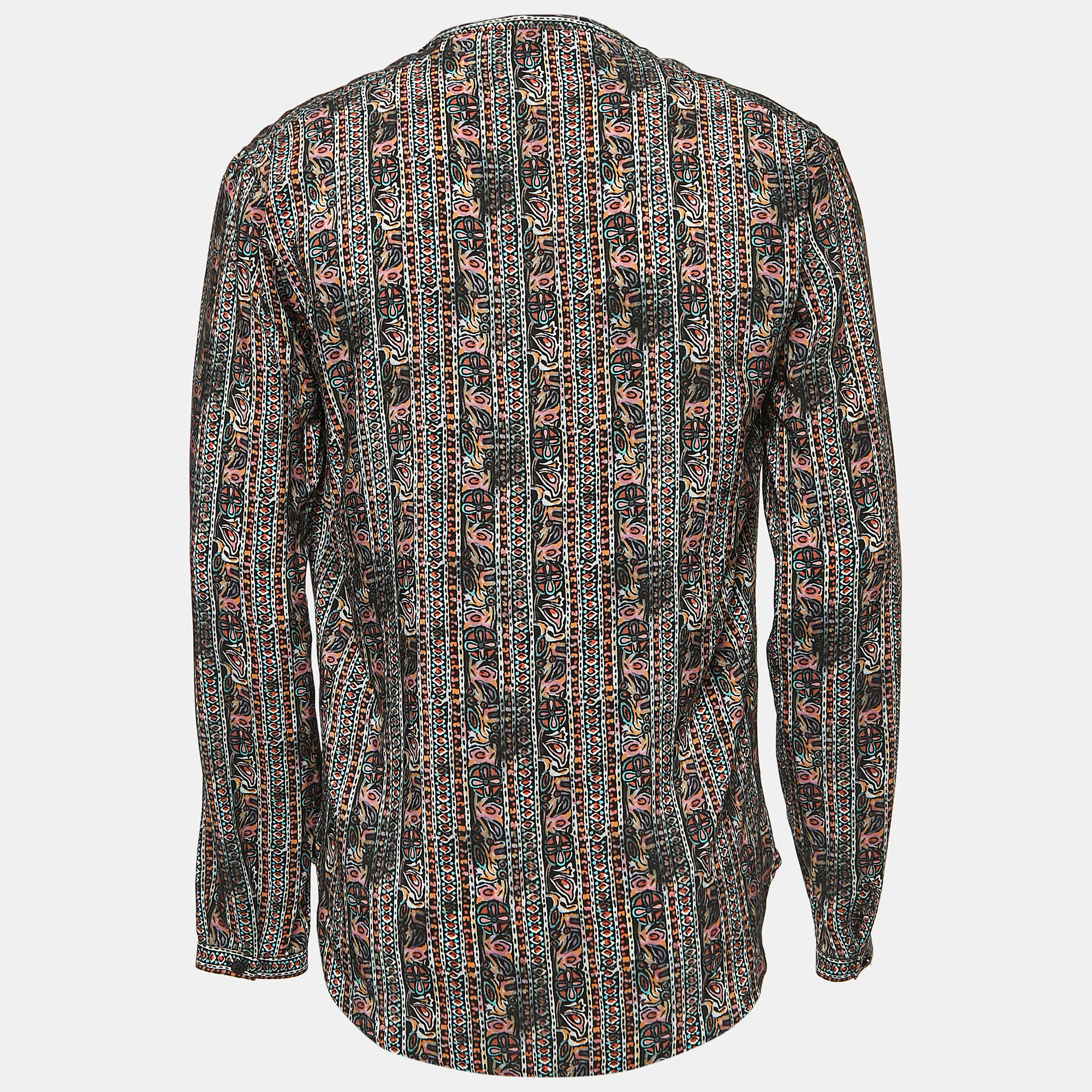 

Saint Laurent Multicolor Print Silk Button Front Full Sleeve Shirt