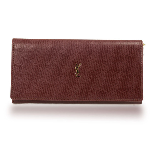 Yves Saint Laurent Red Leather Classic Large Wallet