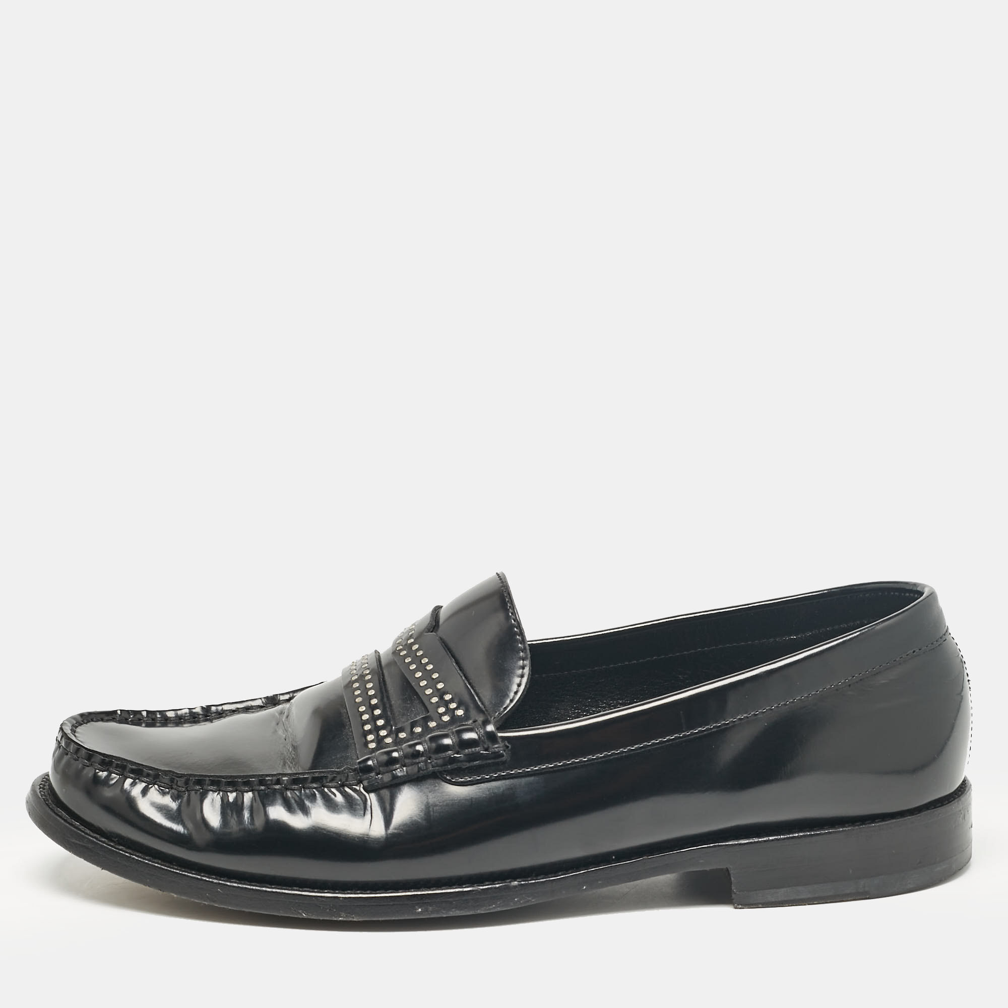 

Saint Laurent Black Leather Slip On Loafers Size