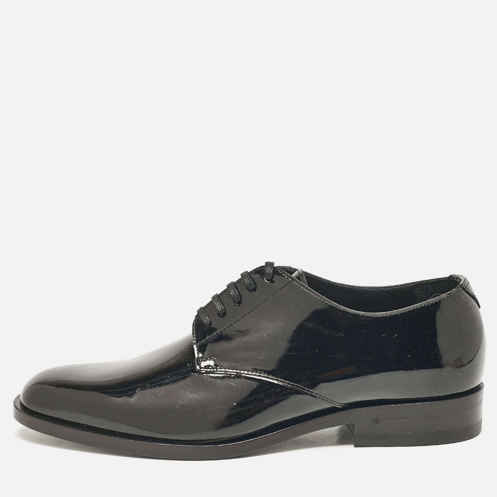 

Saint Laurent Black Leather Montaigne Lace Up Derby Size