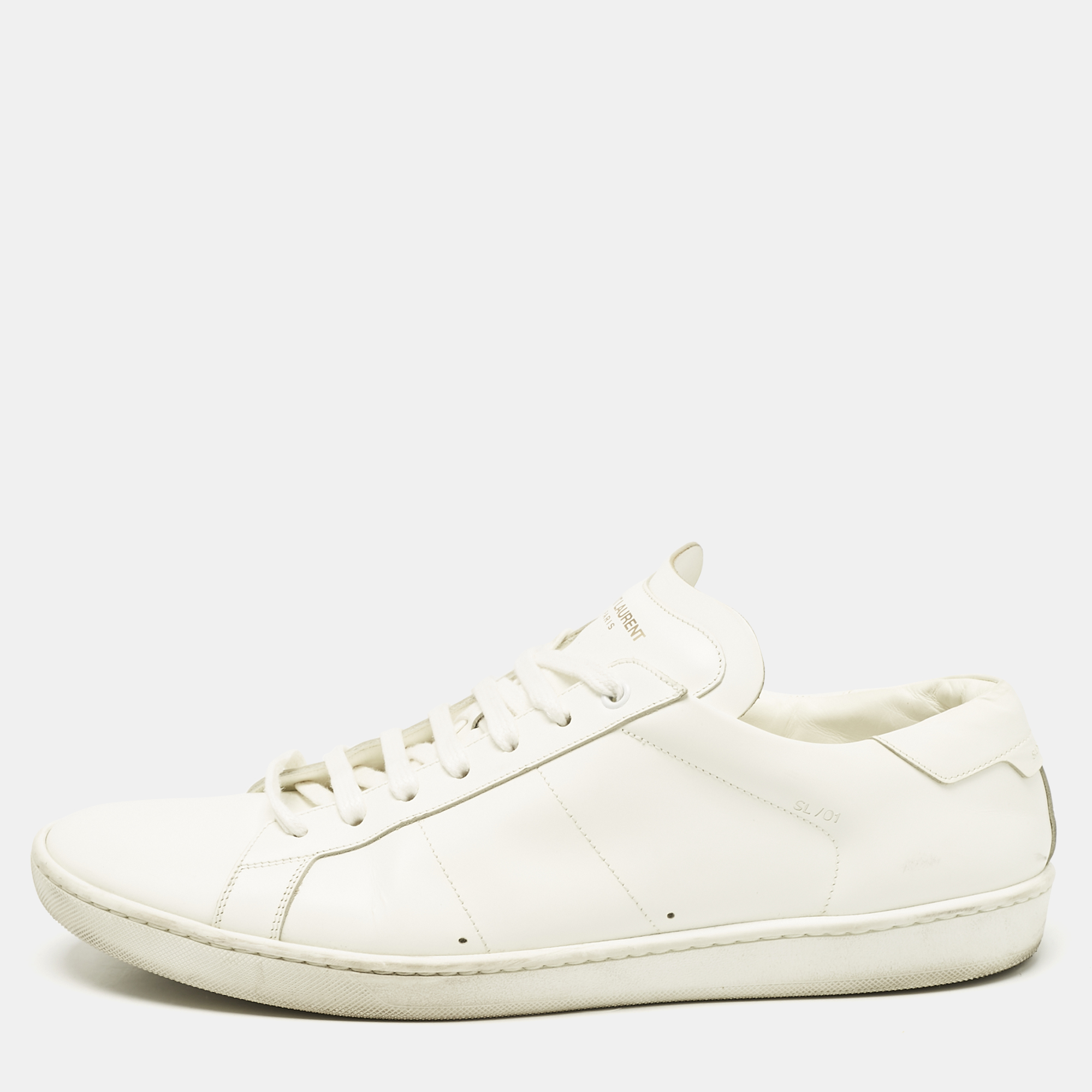 

Saint Laurent White Leather Court Classic Lace Up Sneakers Size