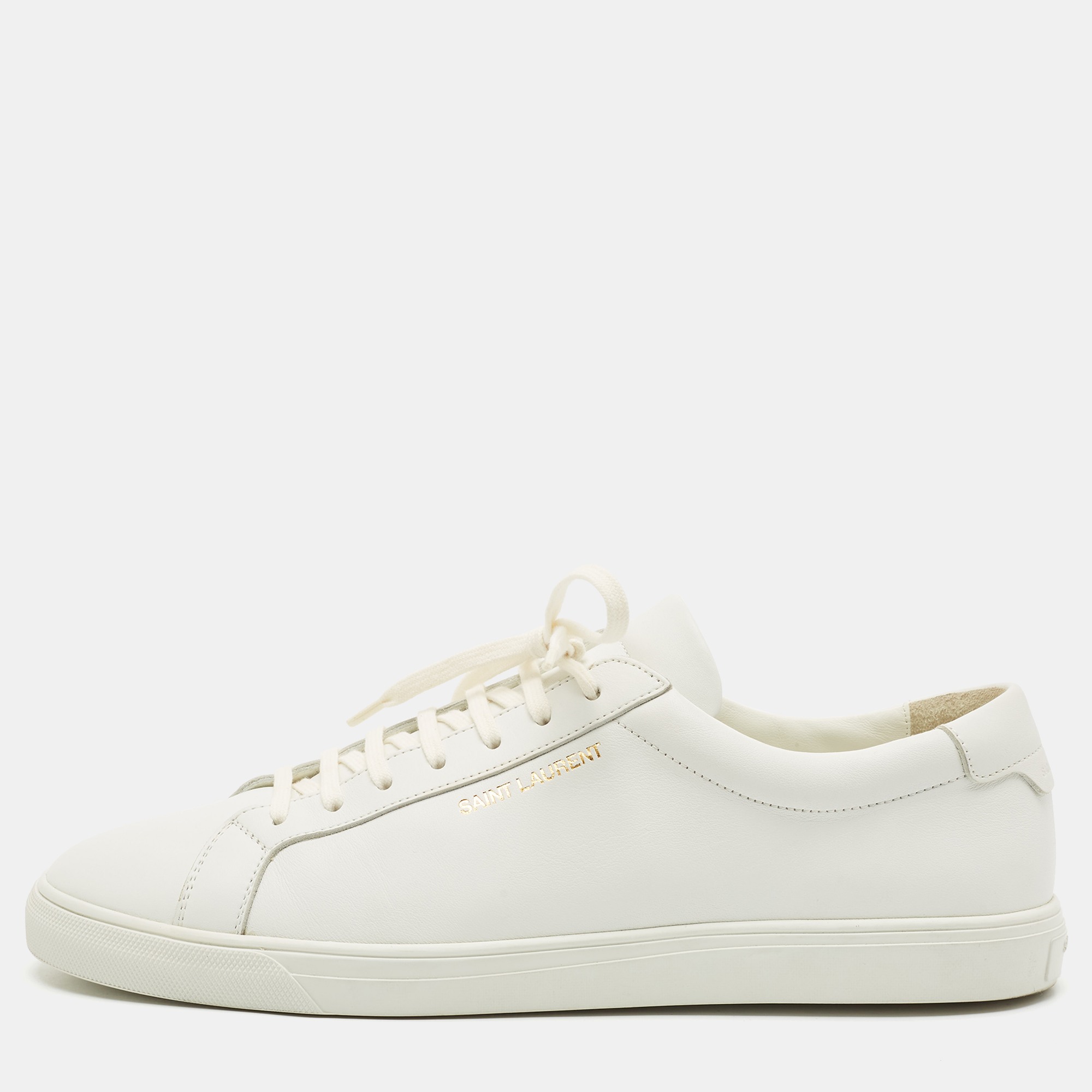 

Saint Laurent White Leather Andy Sneakers Size