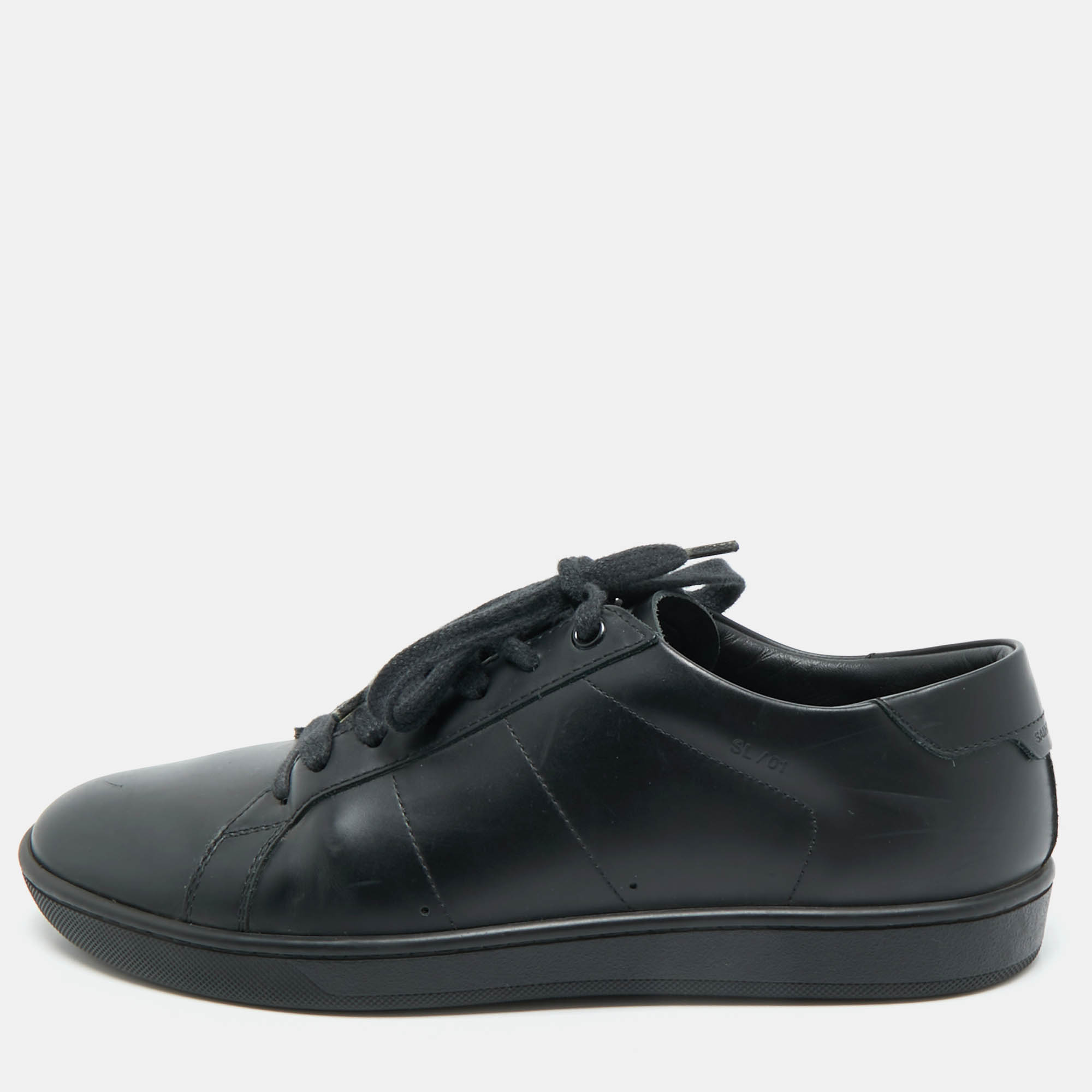 

Saint Laurent Black Leather Court Classic Lips Low Top Sneakers Size