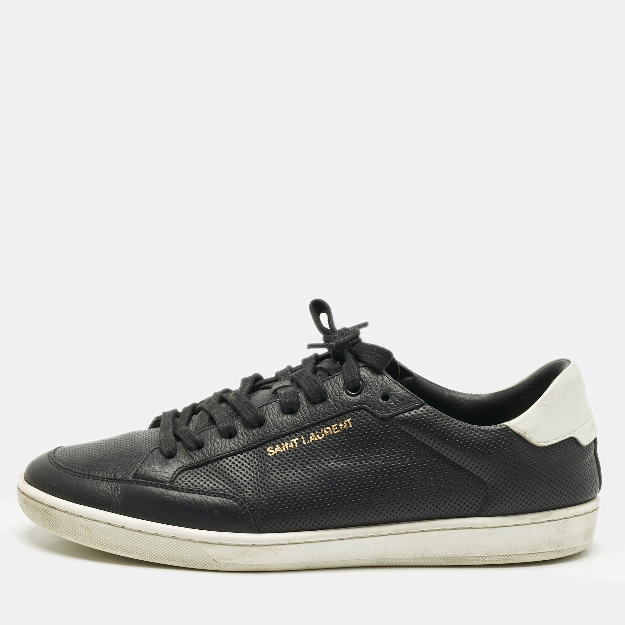 

Saint Laurent Black/White Leather Court Classic Lace Up Sneakers Size