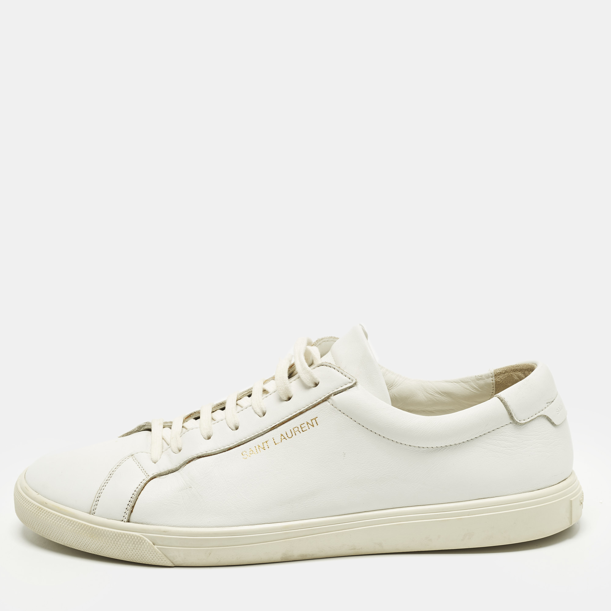 

Saint Laurent Andy Size  White Leather Lace Up Sneakers
