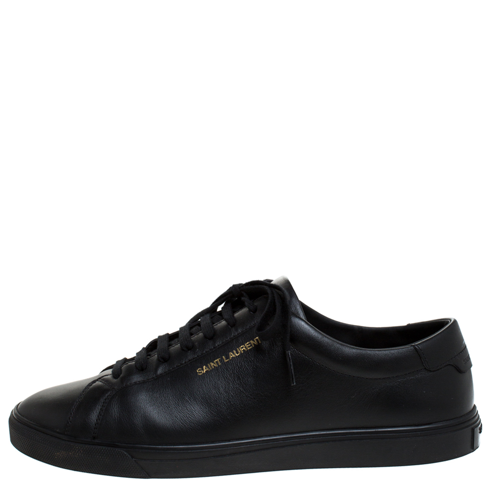 

Saint Laurent Black Leather Andy Low Top Sneakers Size
