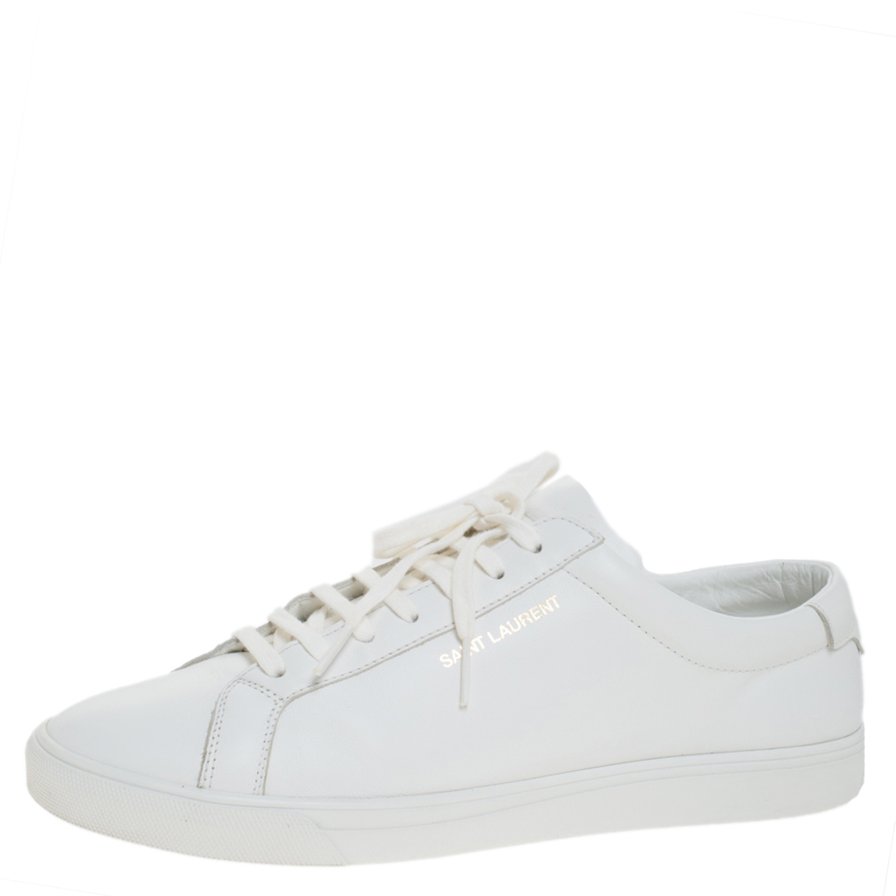 

Saint Laurent White Leather Andy Low Top Sneakers Size