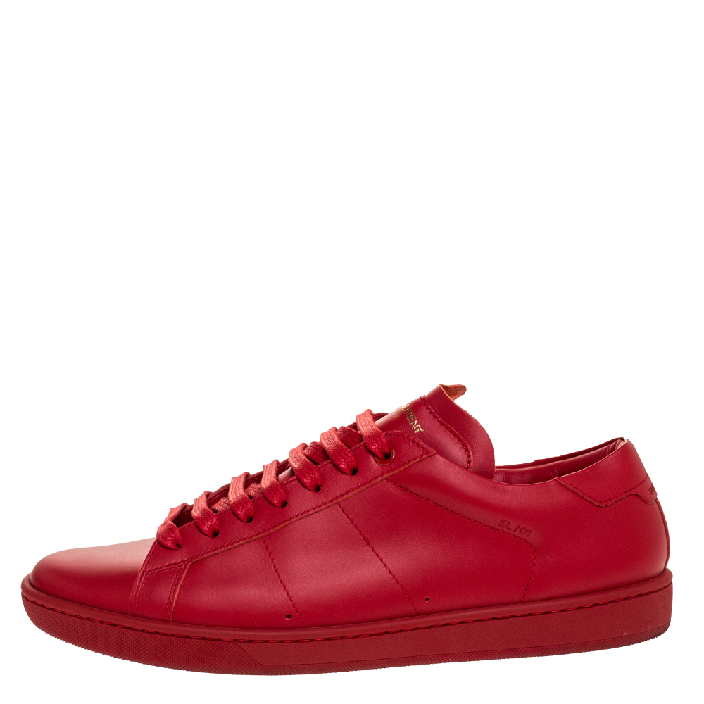 

Saint Laurent Red Leather Andy Low Top Sneakers Size