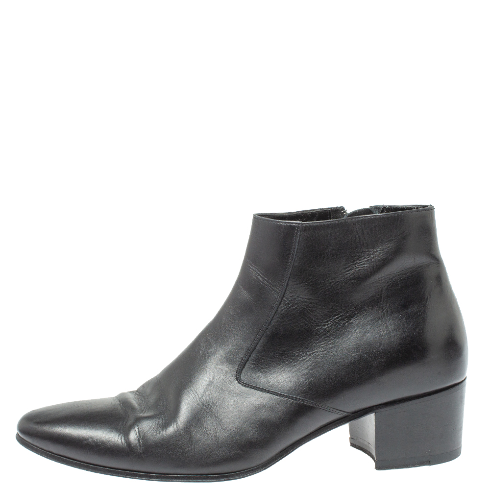 

Saint Laurent Black Leather Western Ankle Boots Size