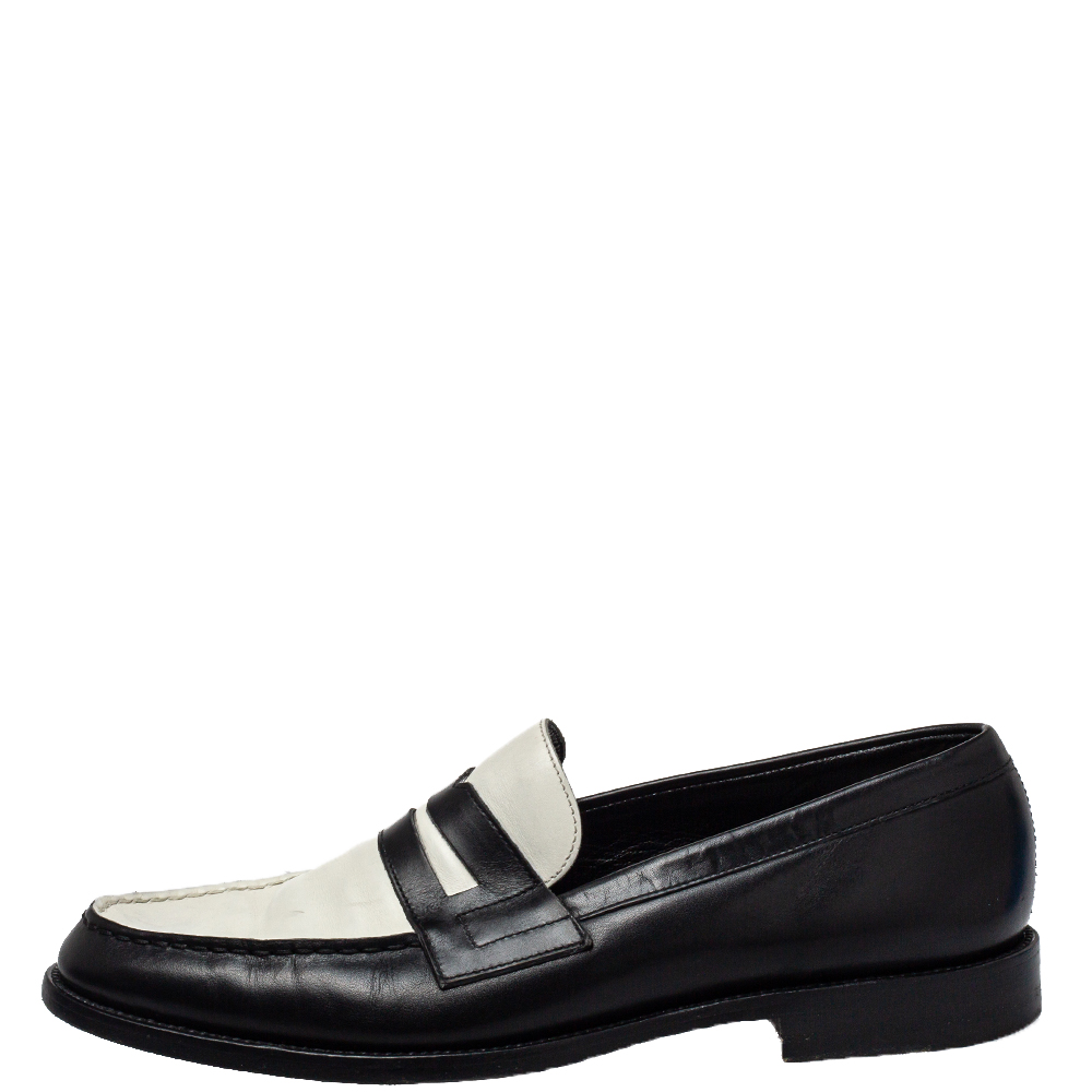 

Saint Laurent Monochrome Leather Penny Slip On Loafers Size, Black