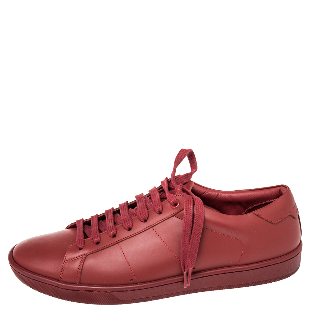 

Saint Laurent Red Leather SL/01 Low Top Sneakers Size