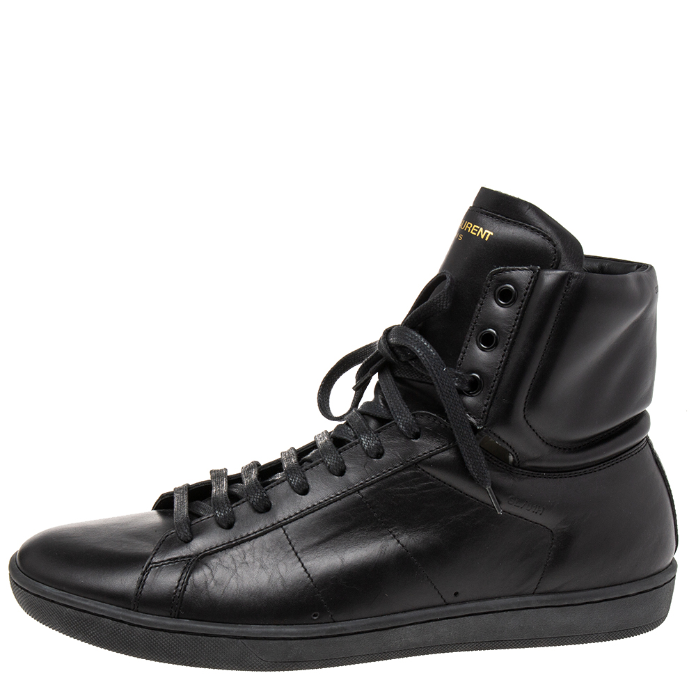 

Saint Laurent Black Leather High-Top Sneakers Size