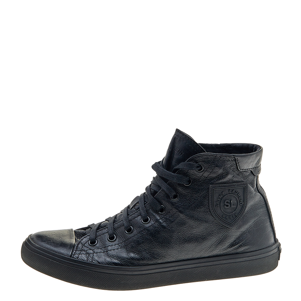 

Saint Laurent Black Leather High Top Sneakers Size
