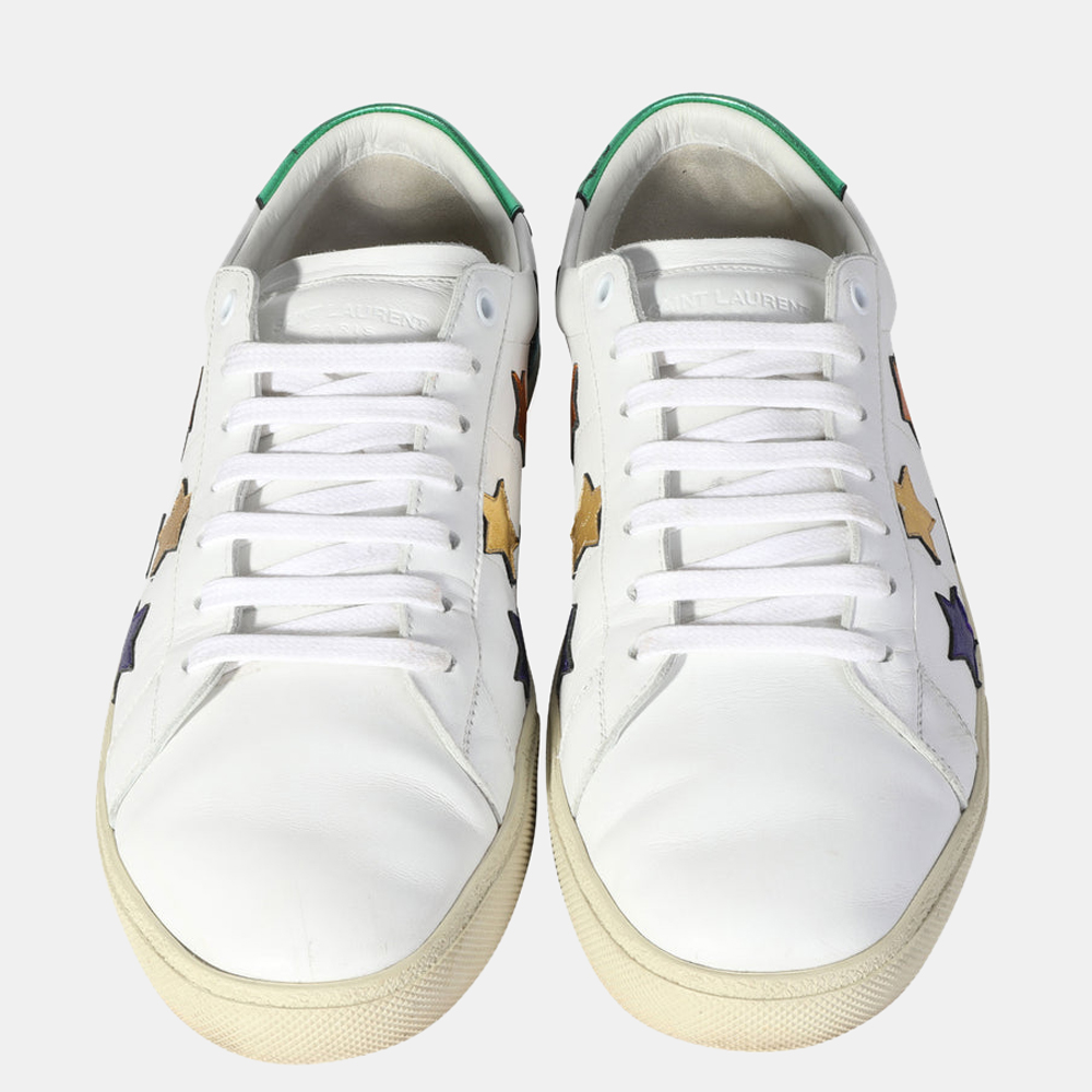 

Saint Laurent White Court Classic SL-06 Metallic California Star Sneaker EU