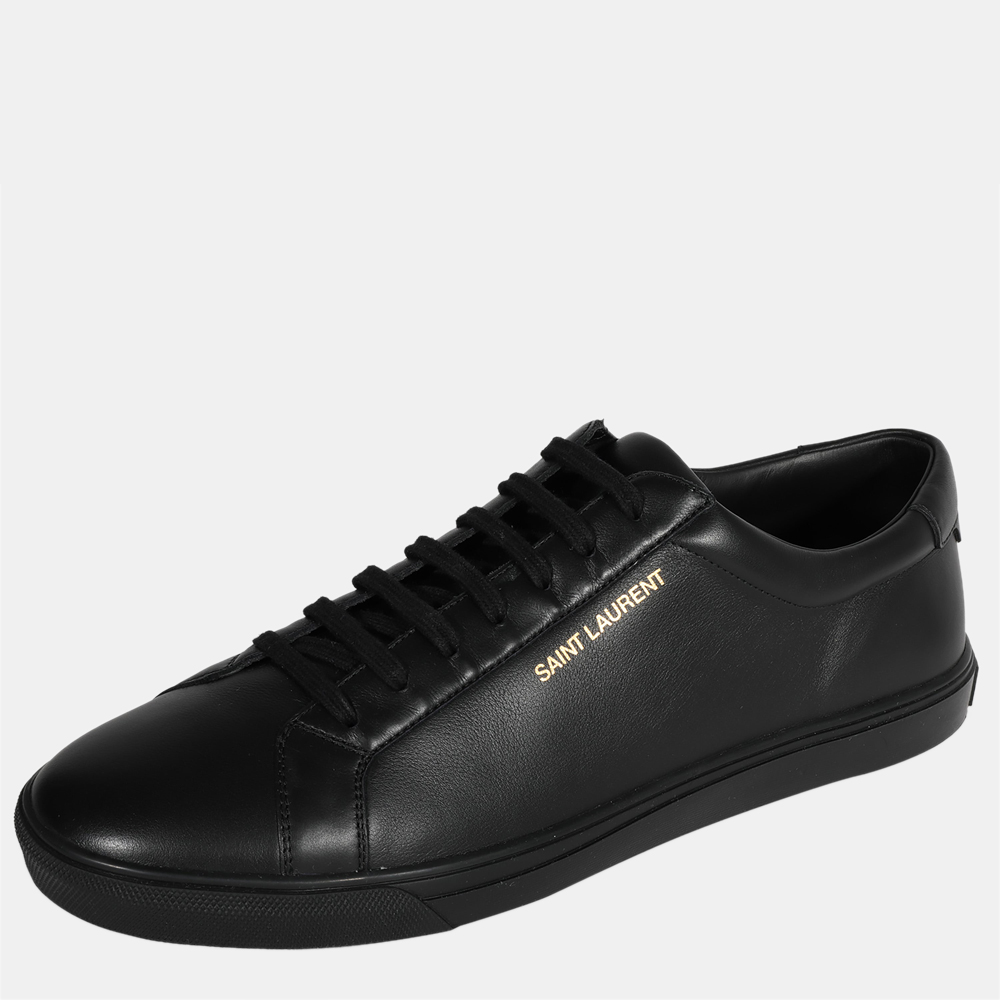 

Saint Laurent Black Leather Andy Low Top Sneaker EU