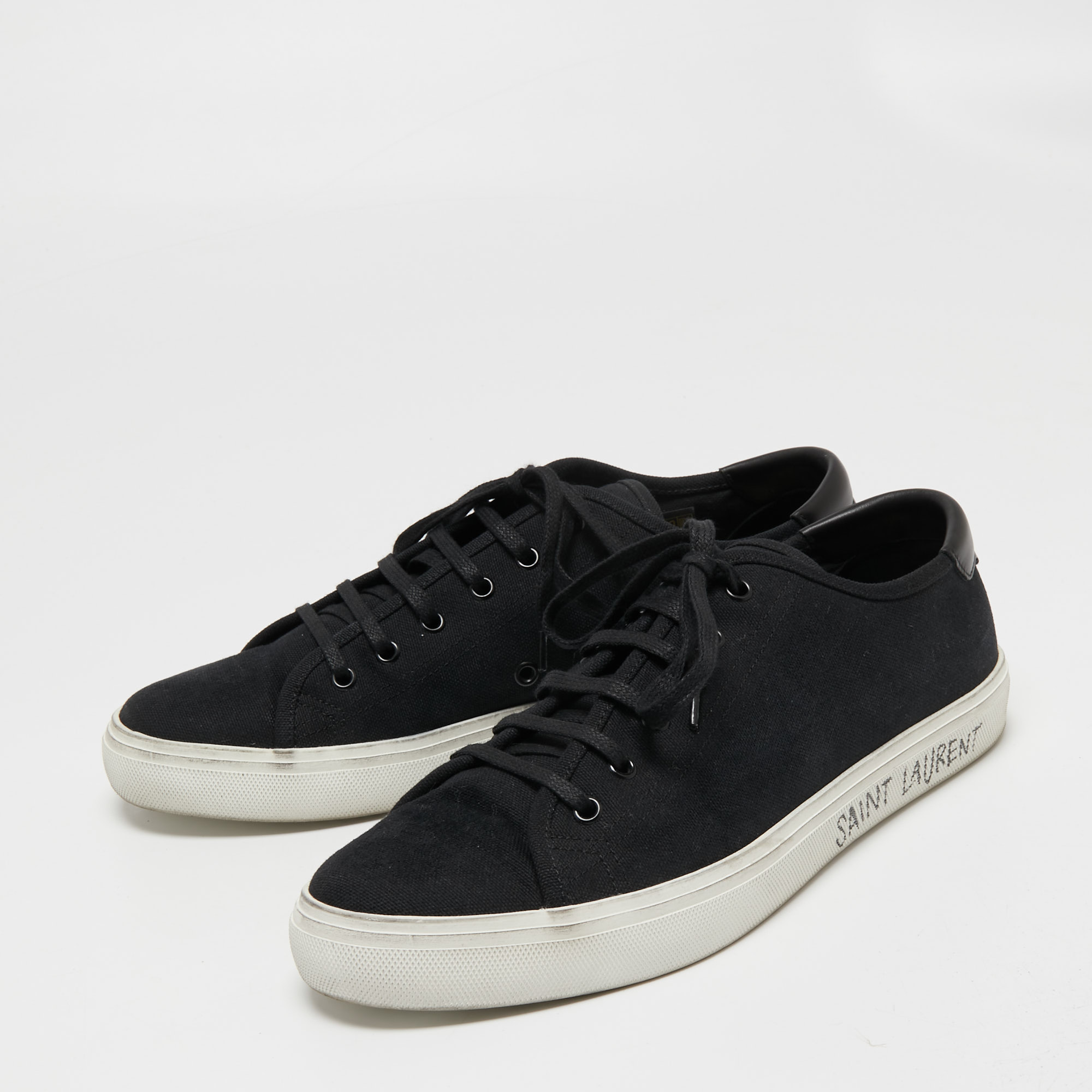 

Saint Laurent Black Canvas And Leather Malibu Low Top Sneakers Size