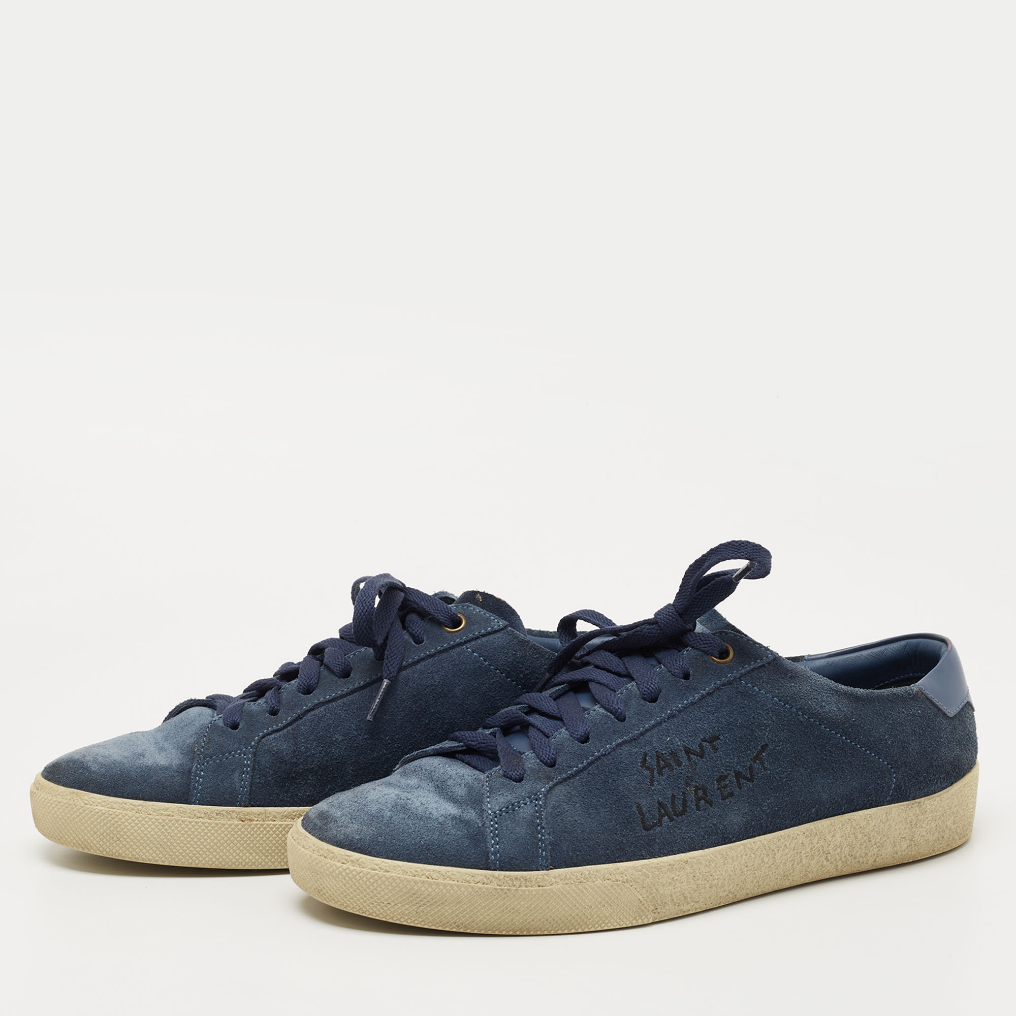 

Saint Laurent Blue Suede Court Classic Sneakers Size