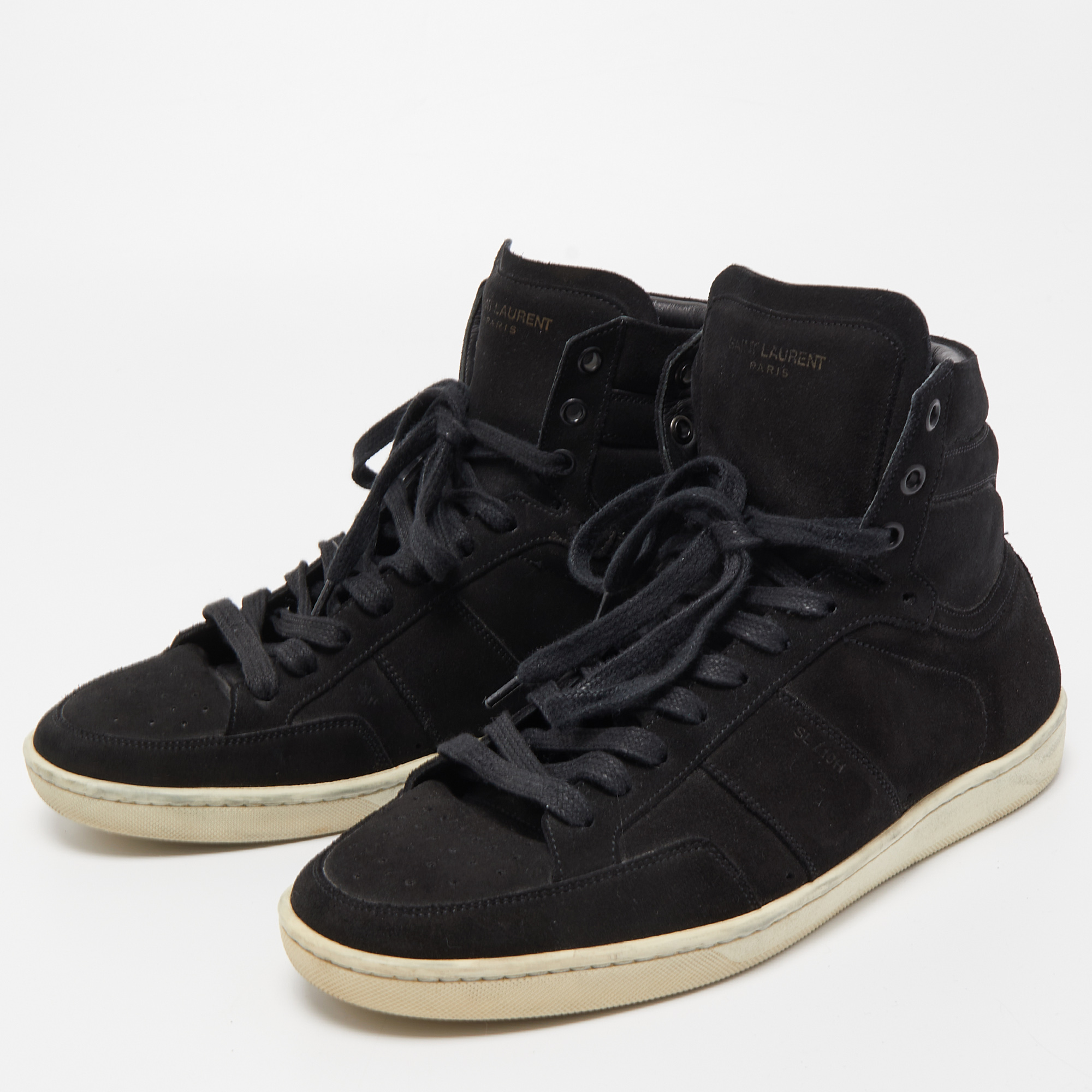 

Saint Laurent Black Suede High Top Sneakers Size