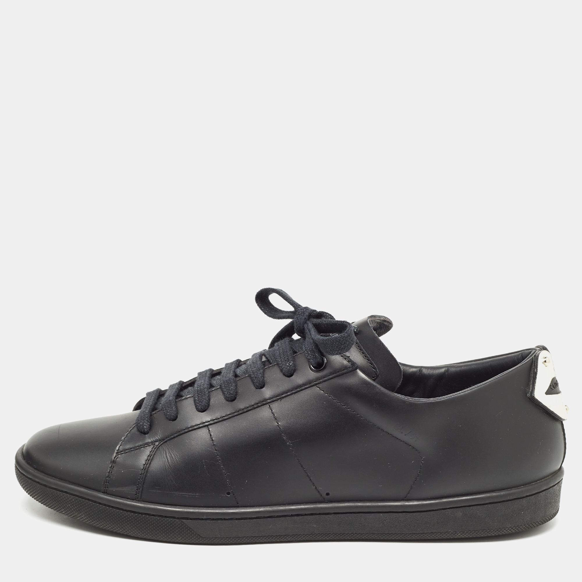 

Saint Laurent Paris Black Leather Court Classic Lips Low Top Sneakers Size
