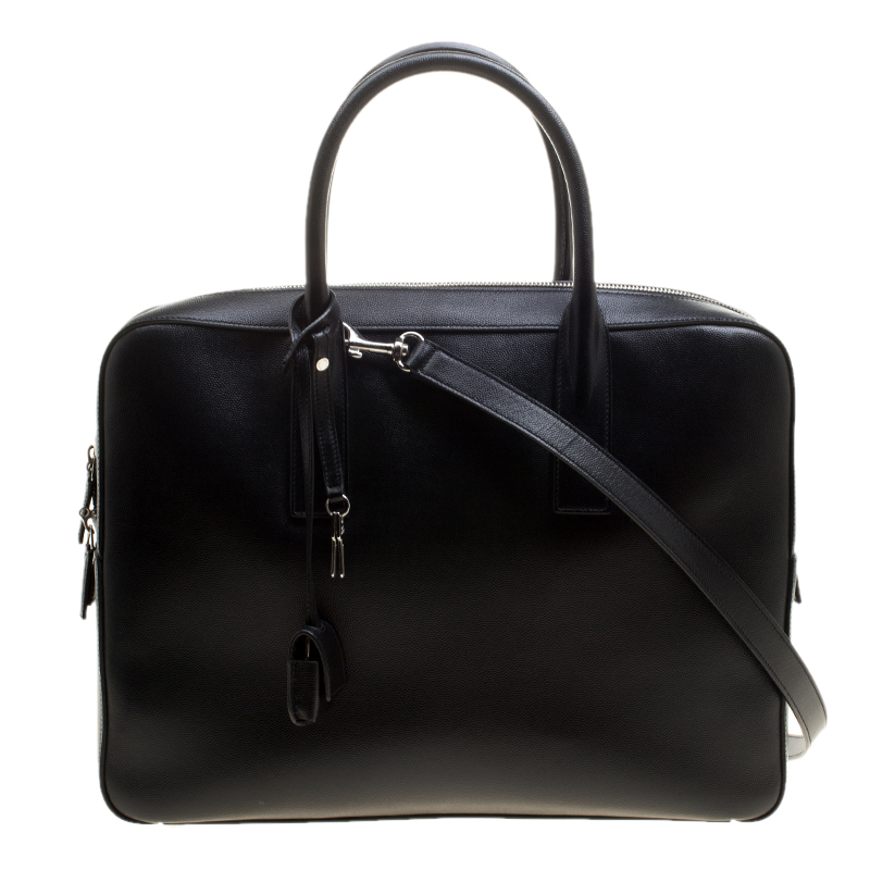 Saint Laurent Black Leather Museum Briefcase Saint Laurent Paris | The ...