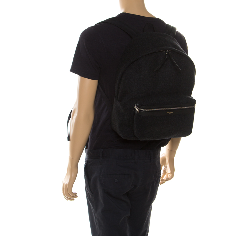 

Saint Laurent Dark Grey Wool Classic Backpack