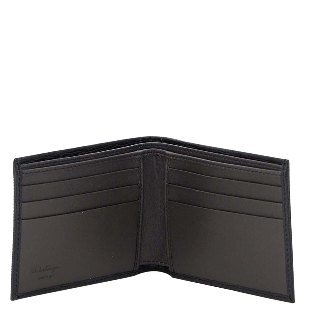 

Salvatore Ferragamo Black Gancini Leather Revival Bifold Wallet