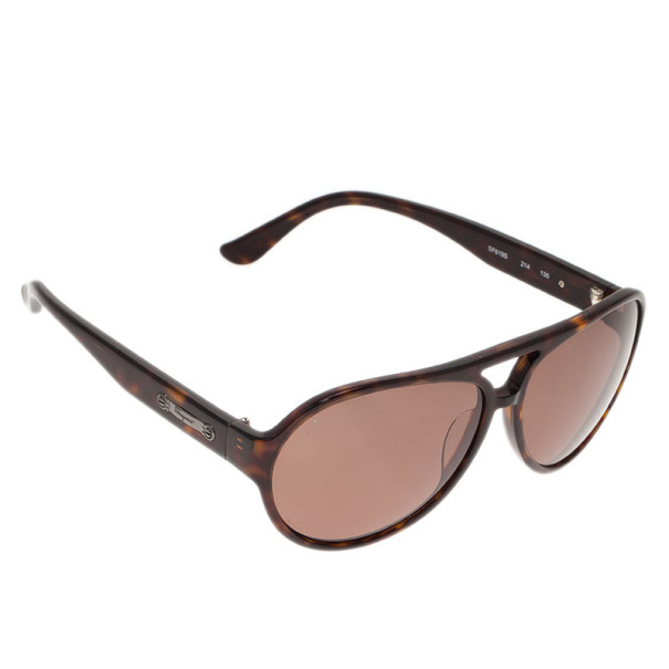 Pre Owned Salvatore Ferragamo Tortoise Frame SF619S Aviators
