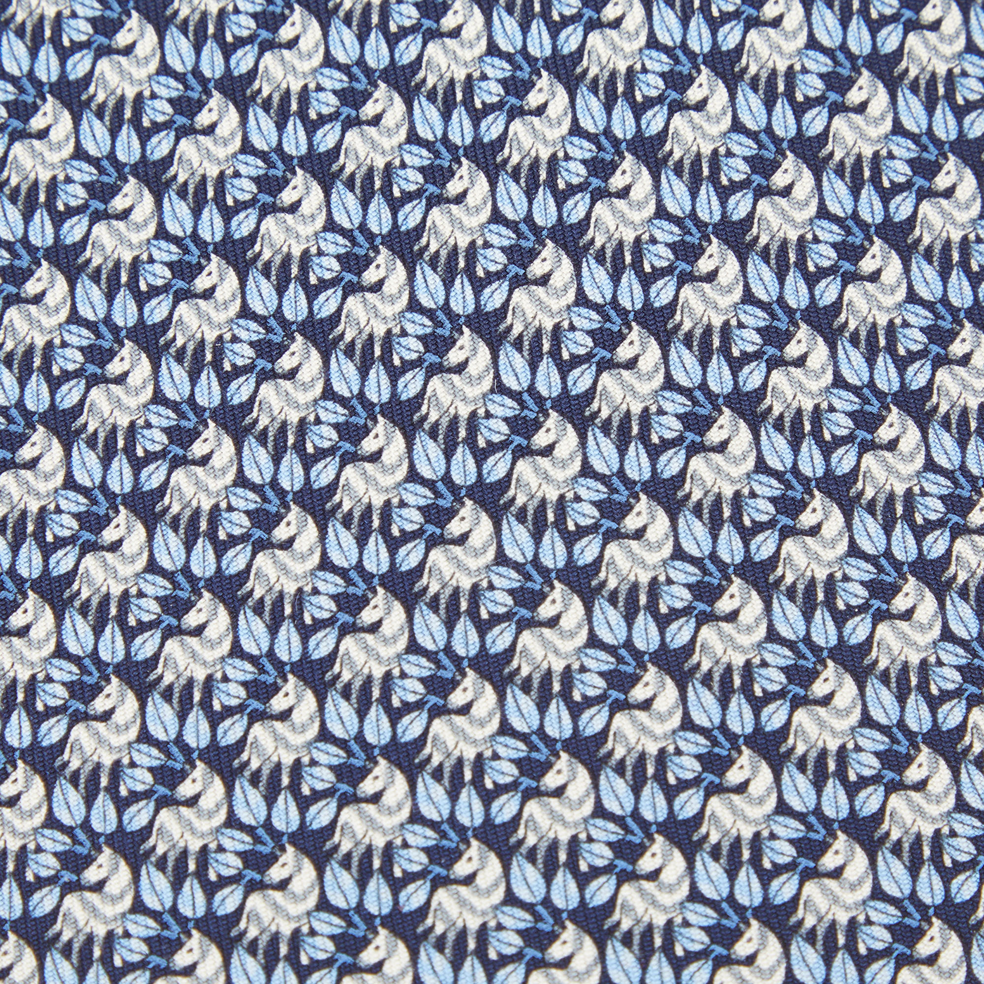 

Salvatore Ferragamo Blue Print Silk Tie and Pocket Sqaure